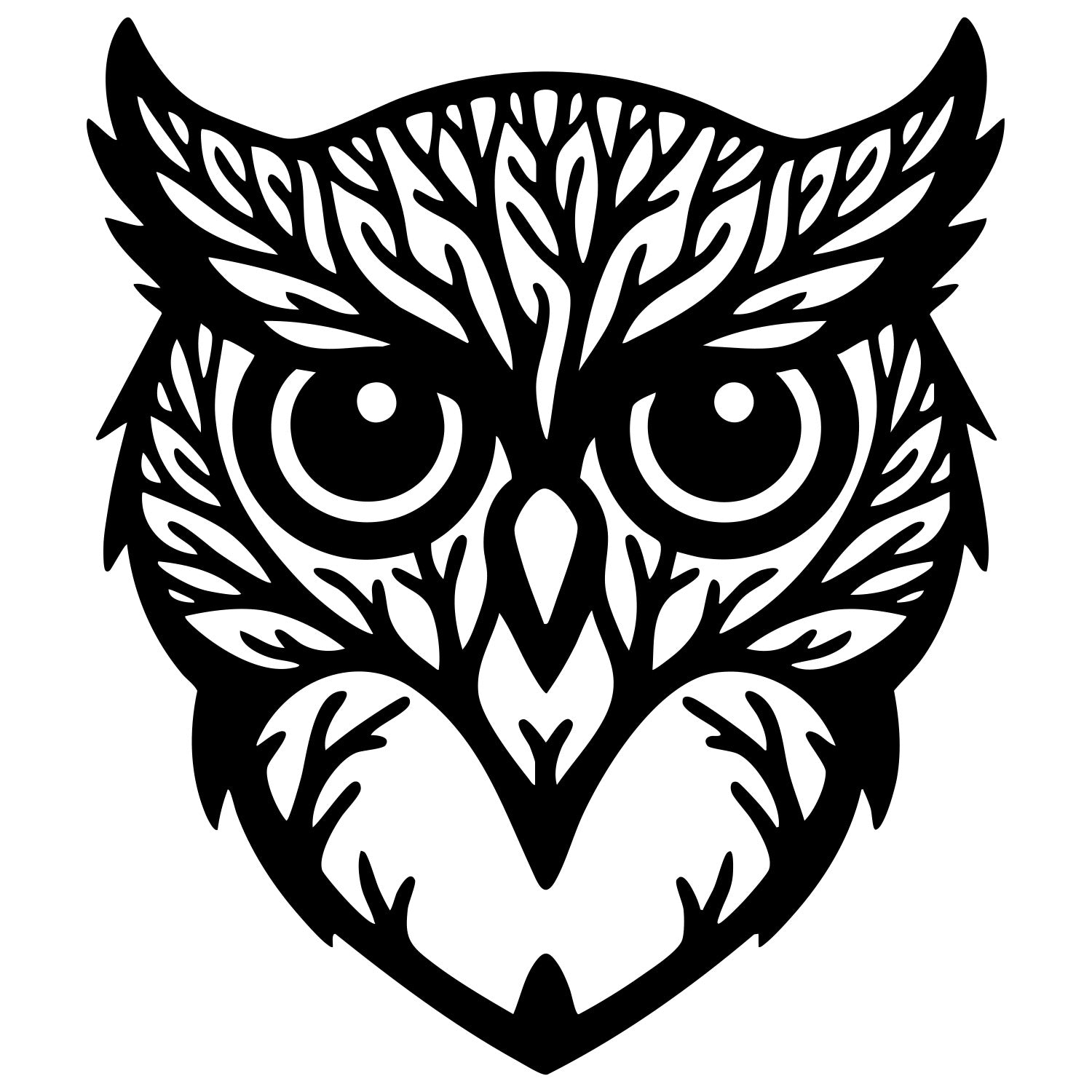 Owl Tree Head DXF File – CNC Cutting Design | ABOWL211