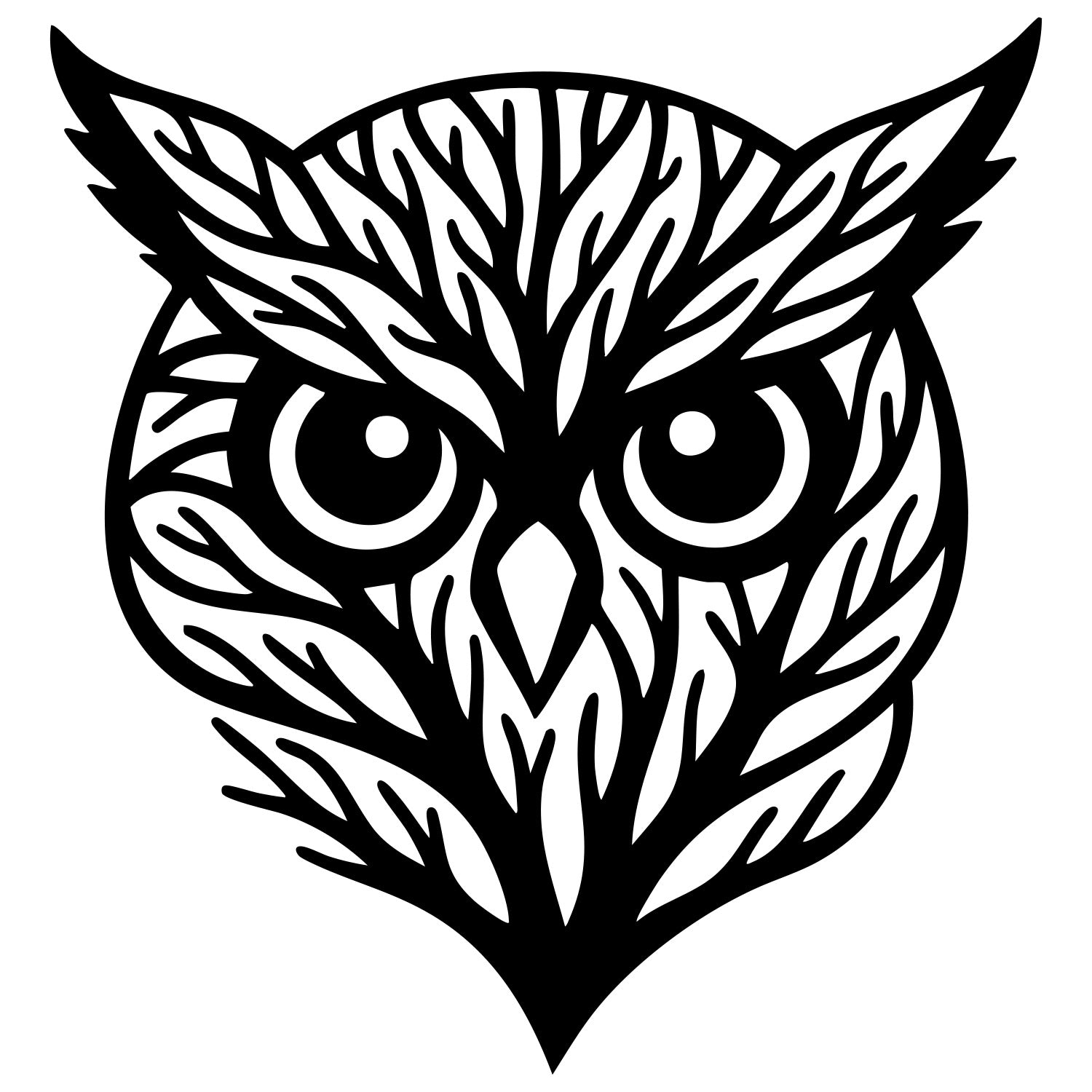 Owl Tree Head DXF File – CNC Cutting Design | ABOWL212