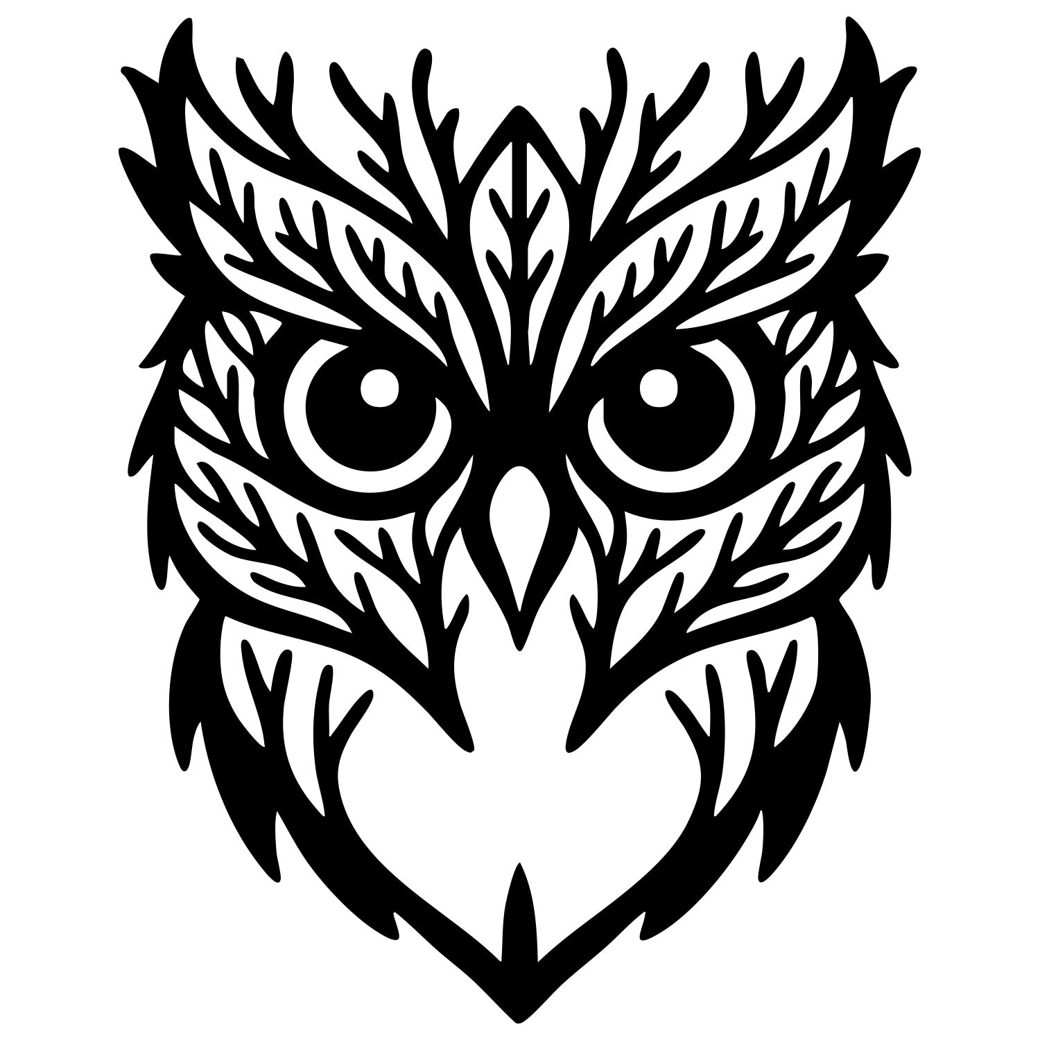 Owl Tree Head DXF File – CNC Cutting Design | ABOWL213