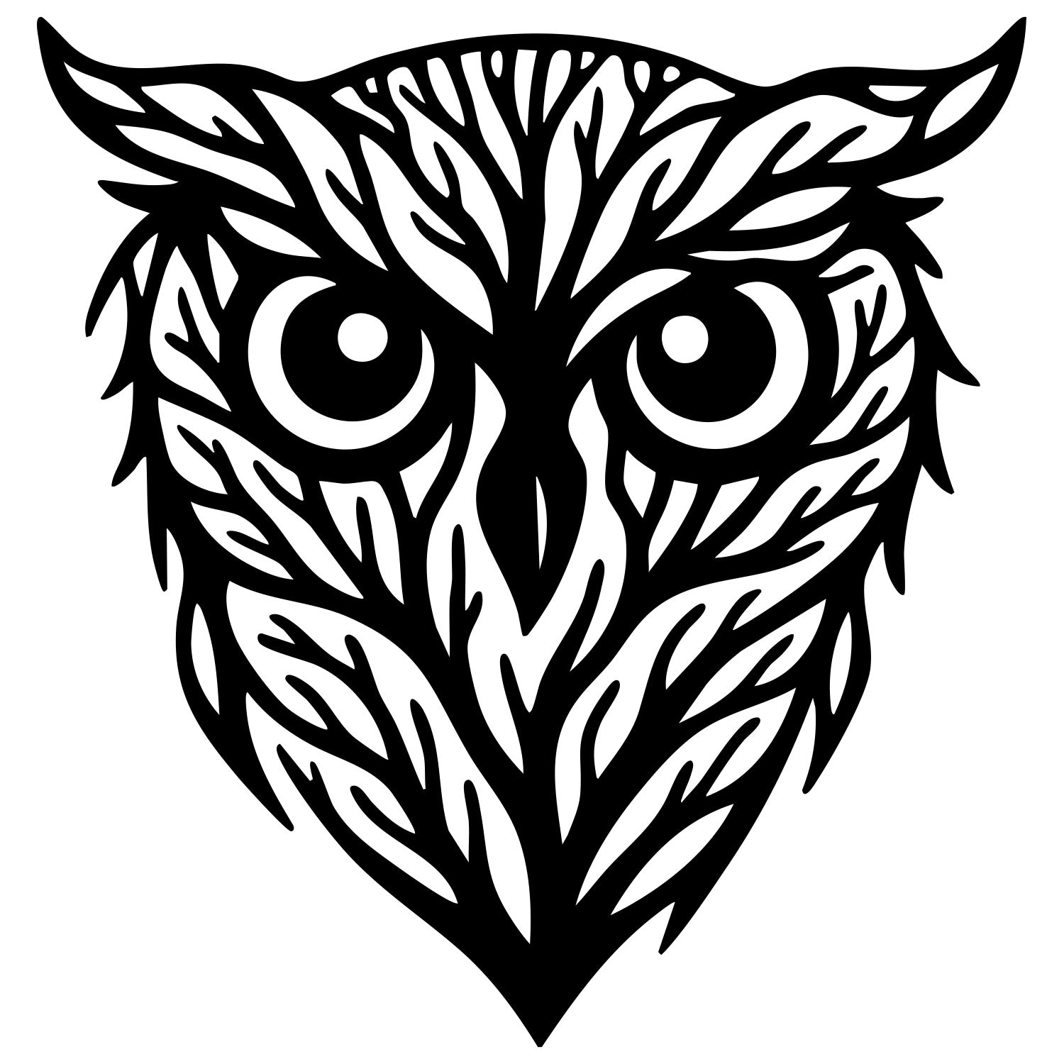 Owl Tree Head DXF File – CNC Cutting Design | ABOWL216