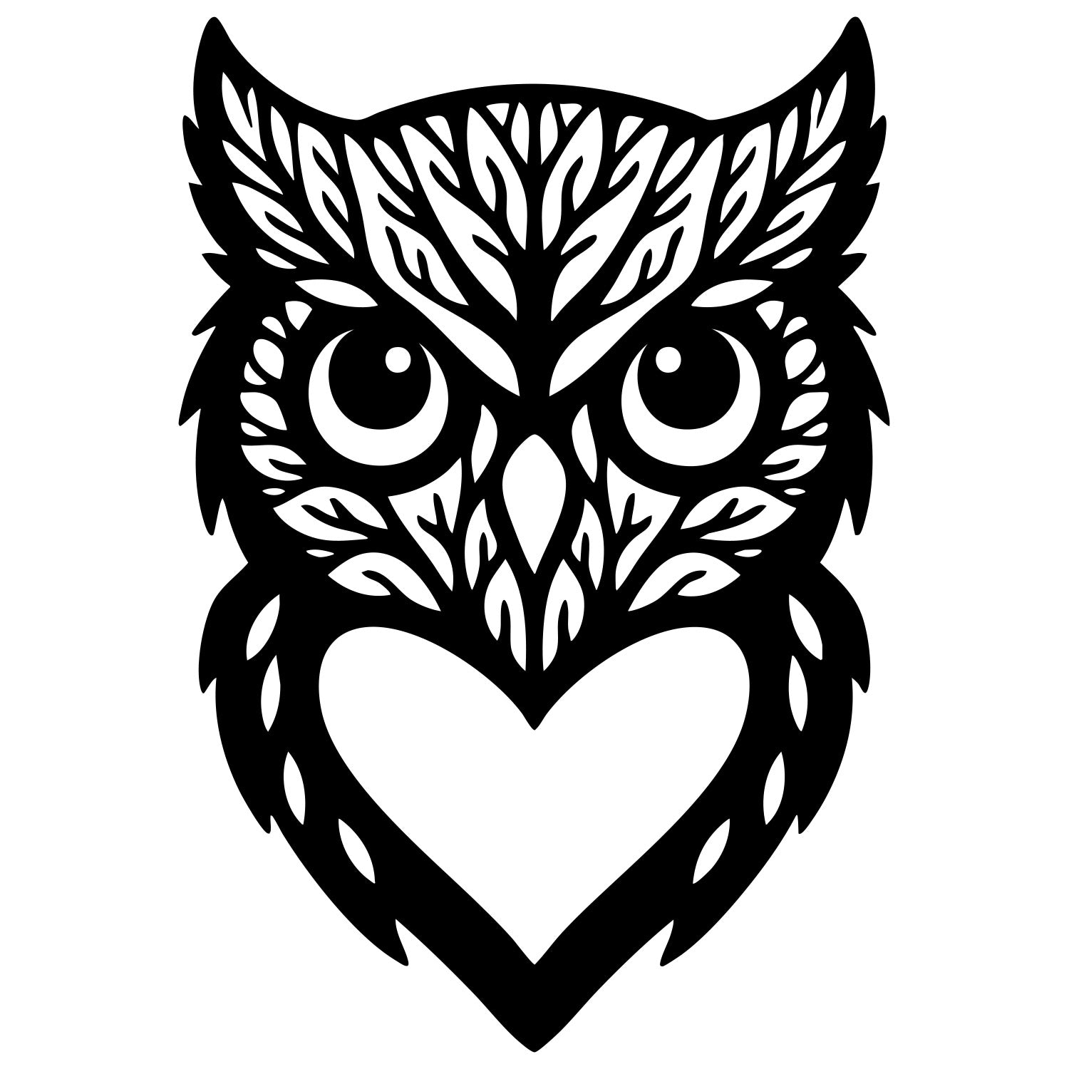 Owl Tree Head DXF File – CNC Cutting Design | ABOWL218