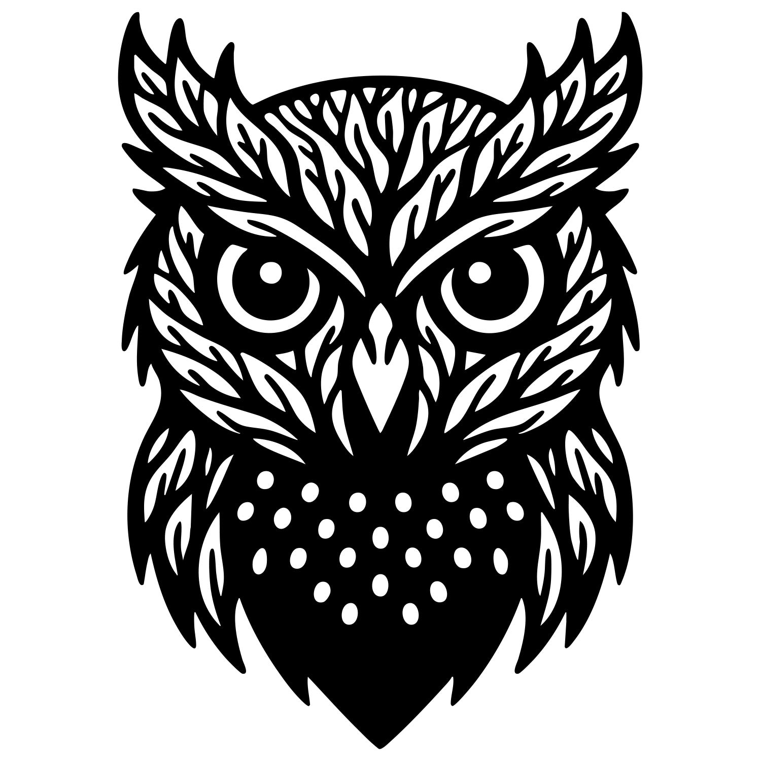 Owl Tree Head DXF File – CNC Cutting Design | ABOWL219