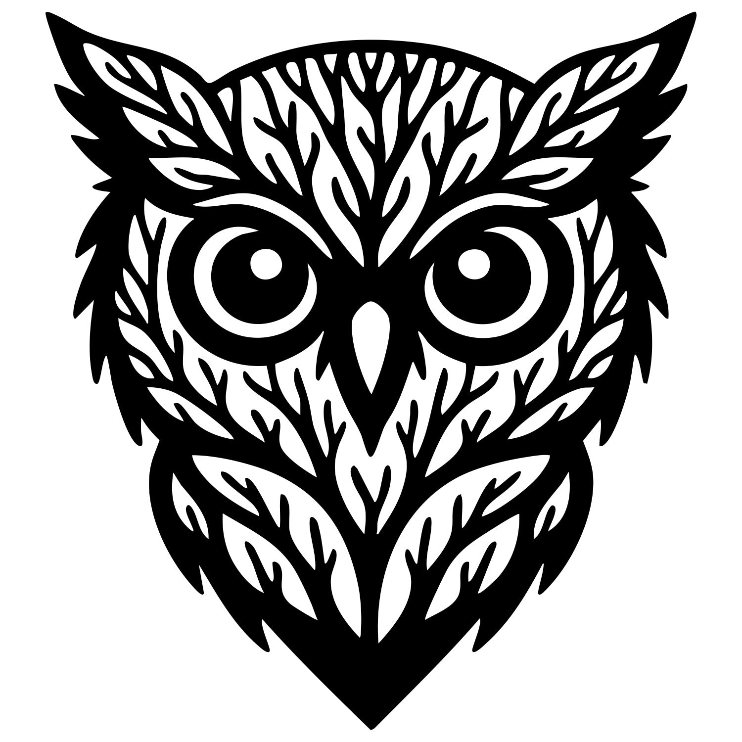 Owl Tree Head DXF File – CNC Cutting Design | ABOWL220