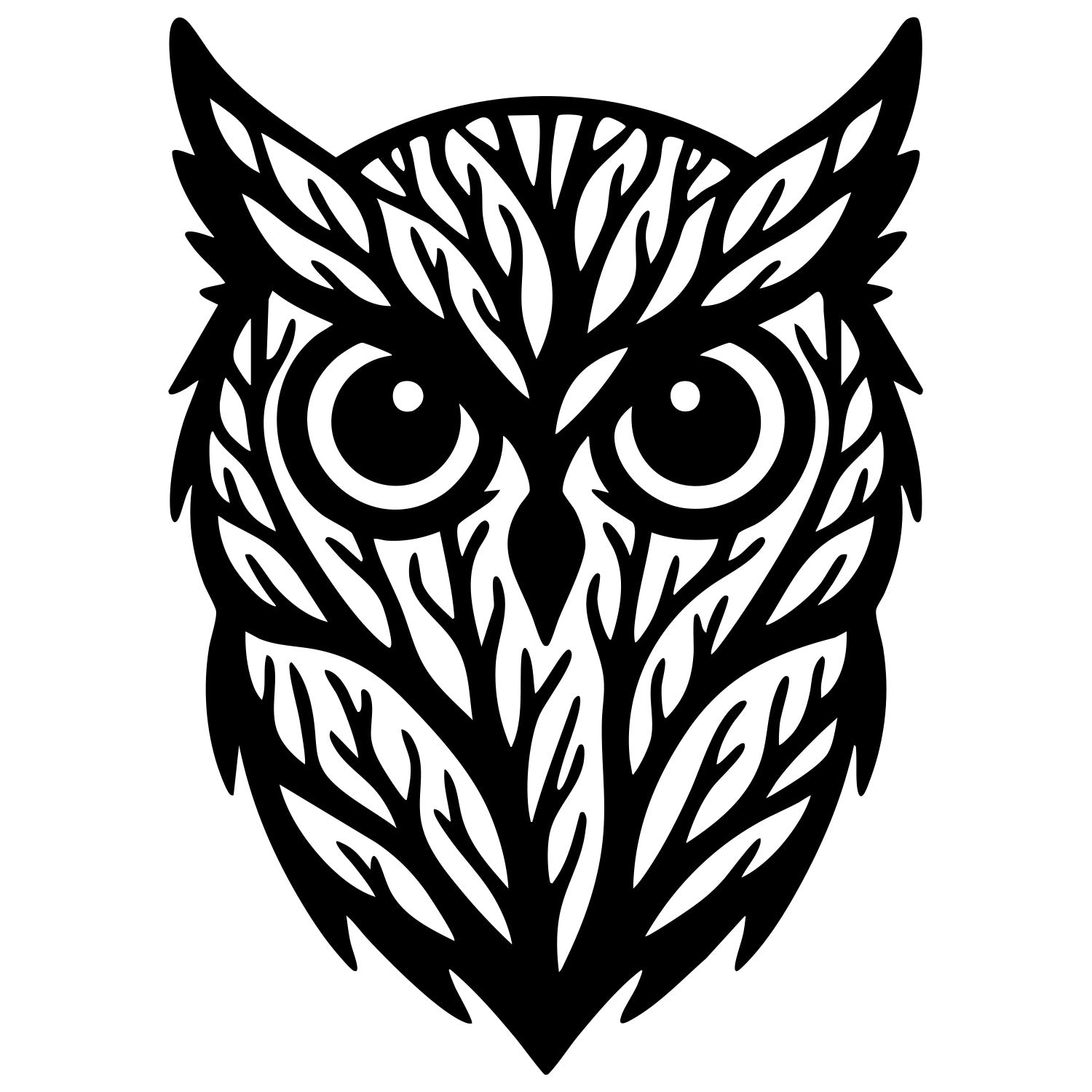 Owl Tree Head DXF File – CNC Cutting Design | ABOWL222