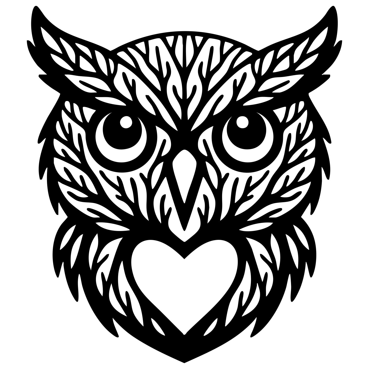 Owl Tree Head DXF File – CNC Cutting Design | ABOWL223