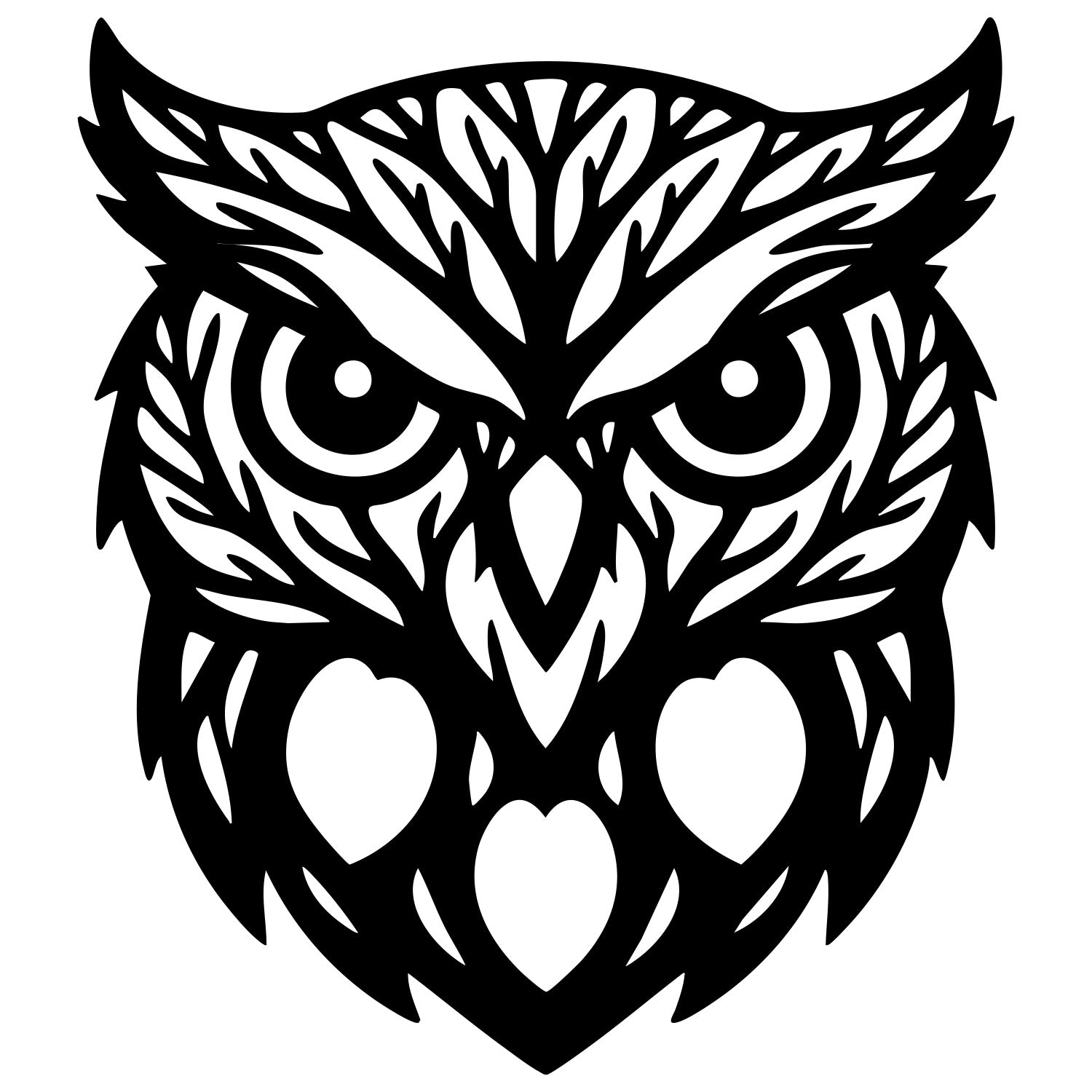 Owl Tree Head DXF File – CNC Cutting Design | ABOWL226