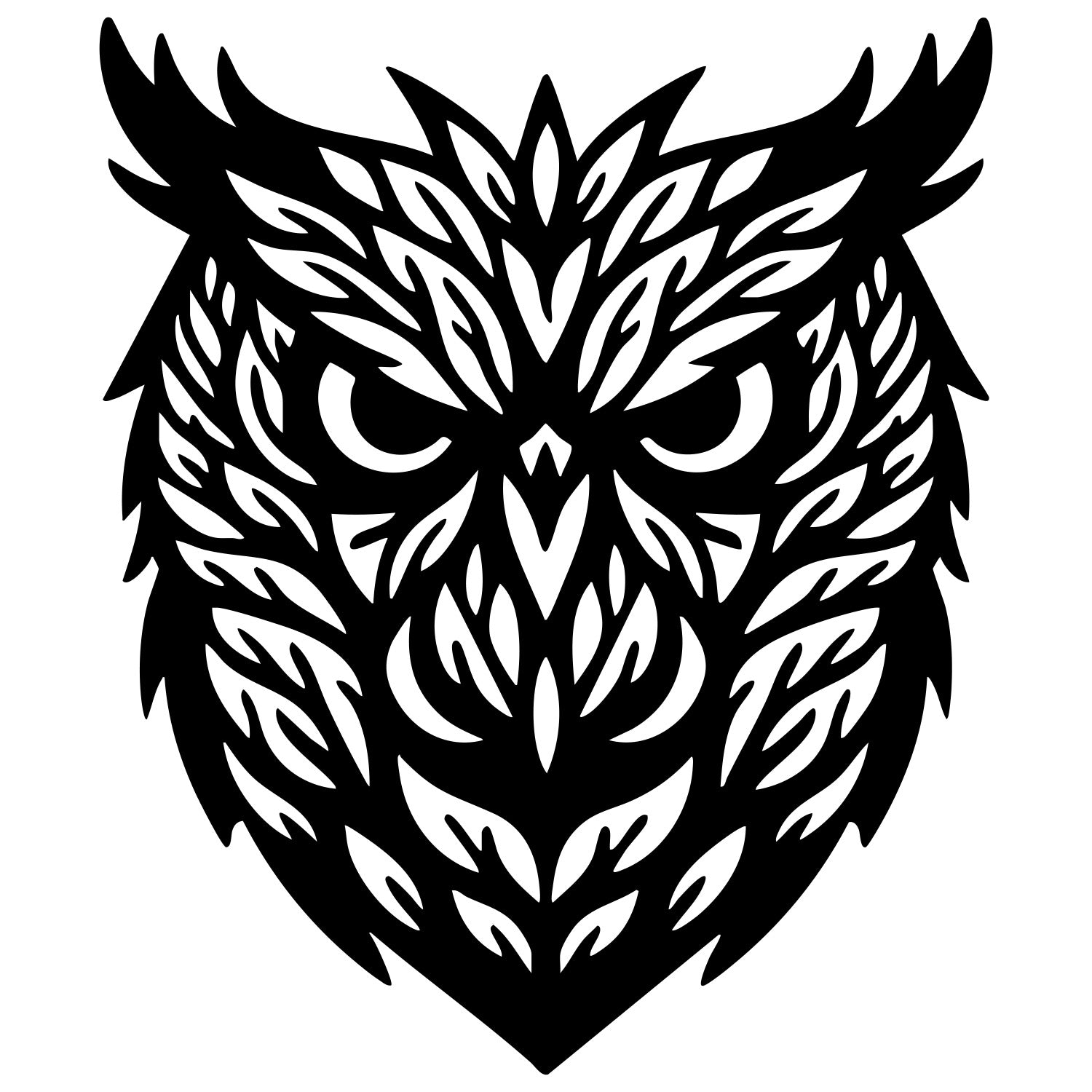 Owl Tree Head DXF File – CNC Cutting Design | ABOWL227