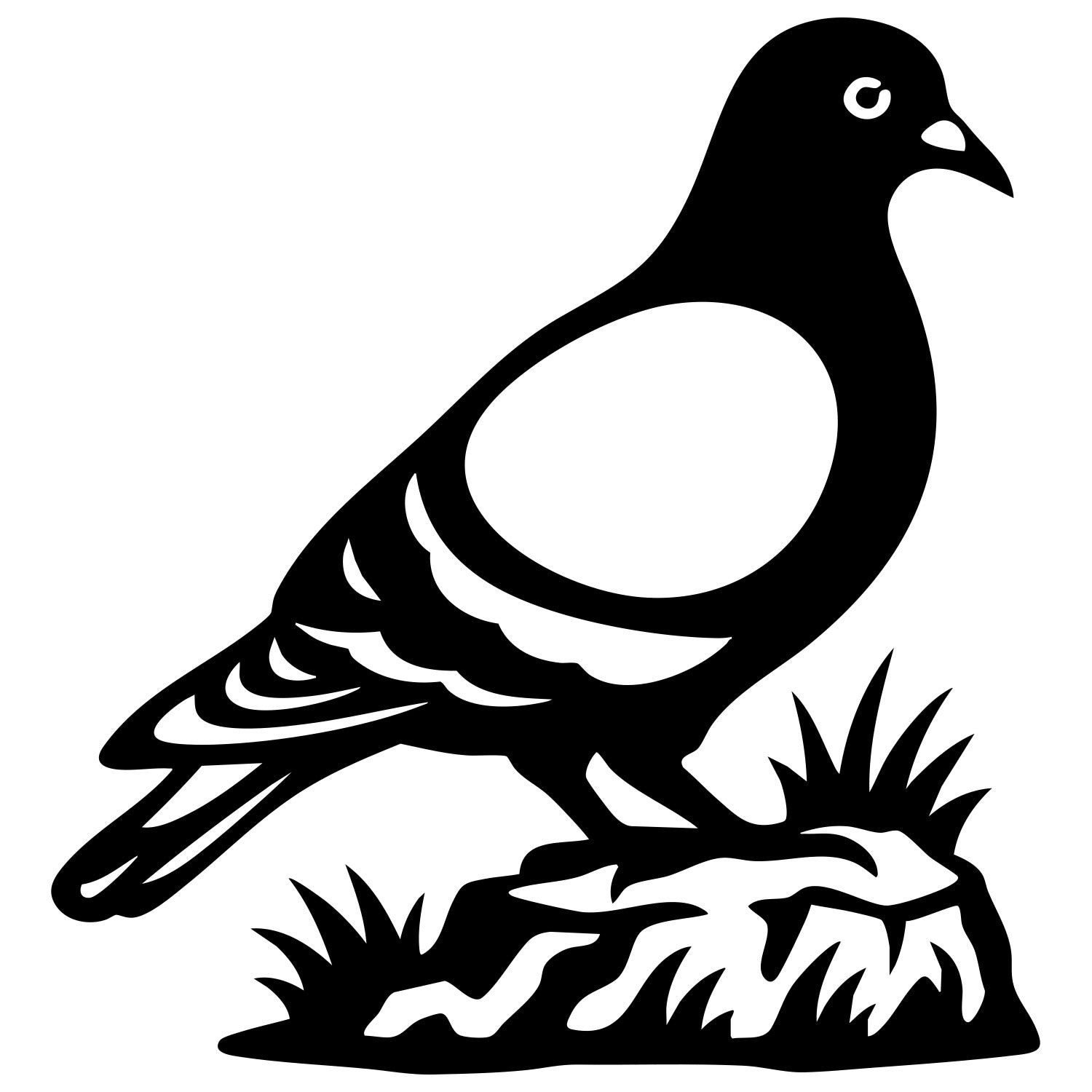 Pigeon DXF File – CNC Cutting Design | ABPIGEON1