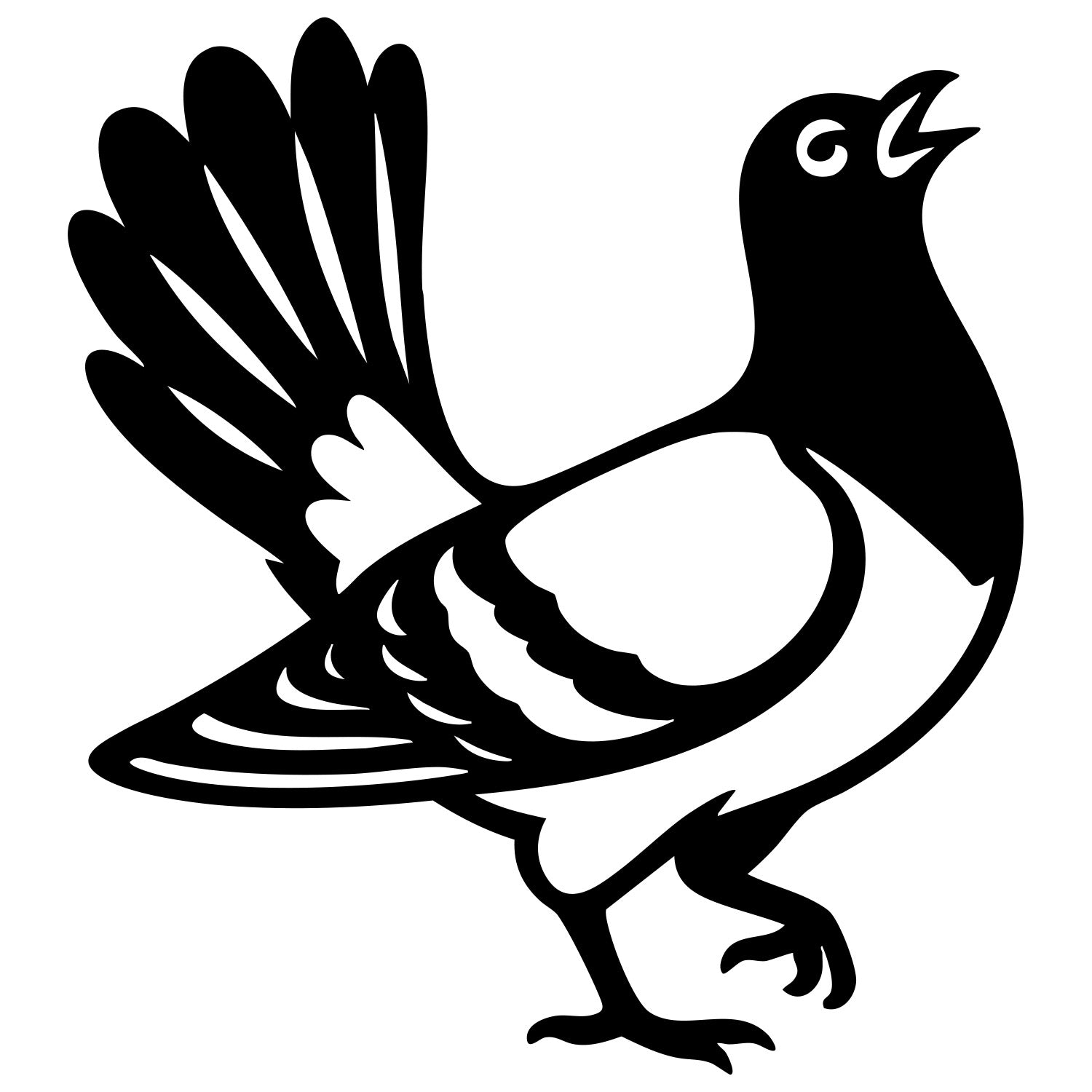 Pigeon DXF File – CNC Cutting Design | ABPIGEON105