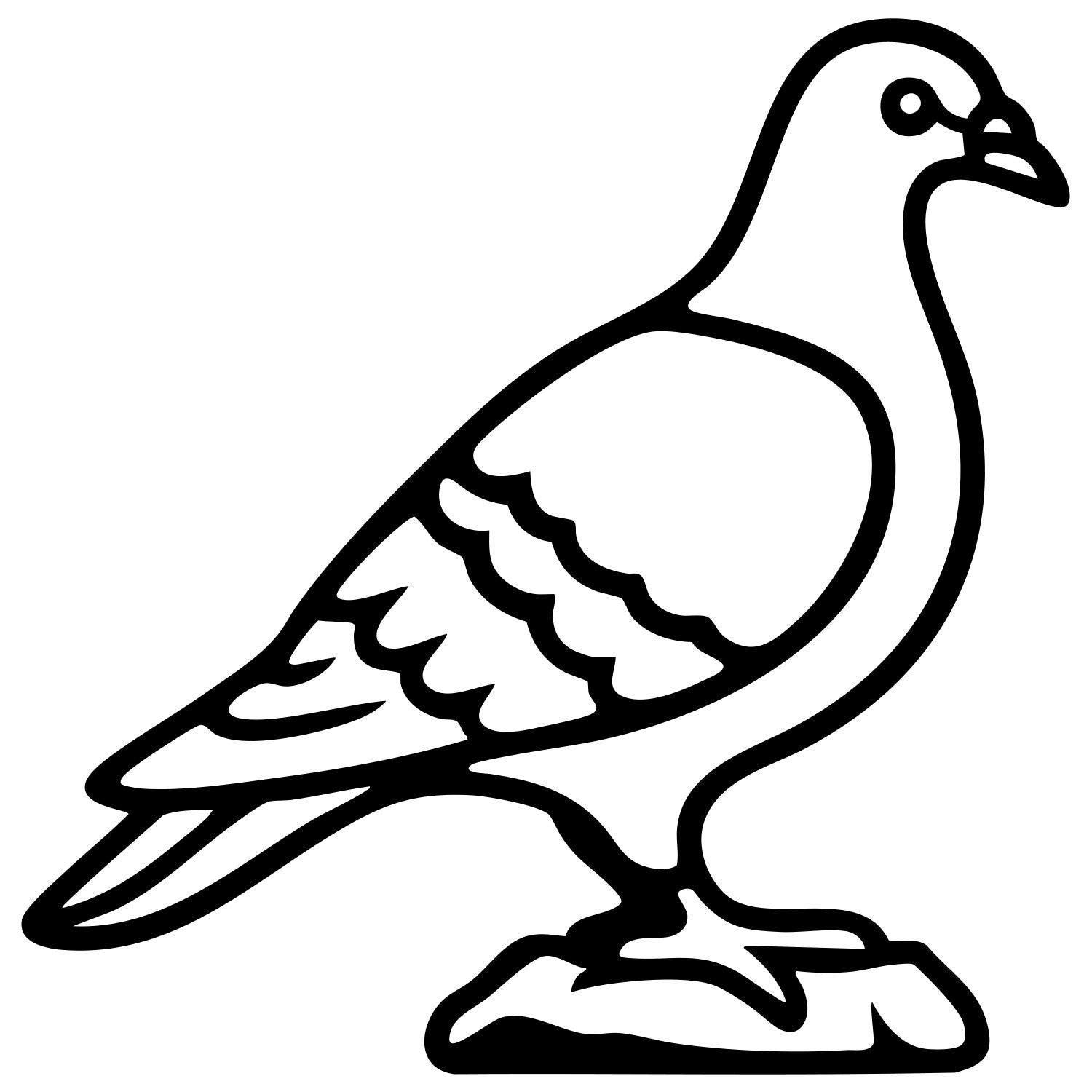 Pigeon DXF File – CNC Cutting Design | ABPIGEON2