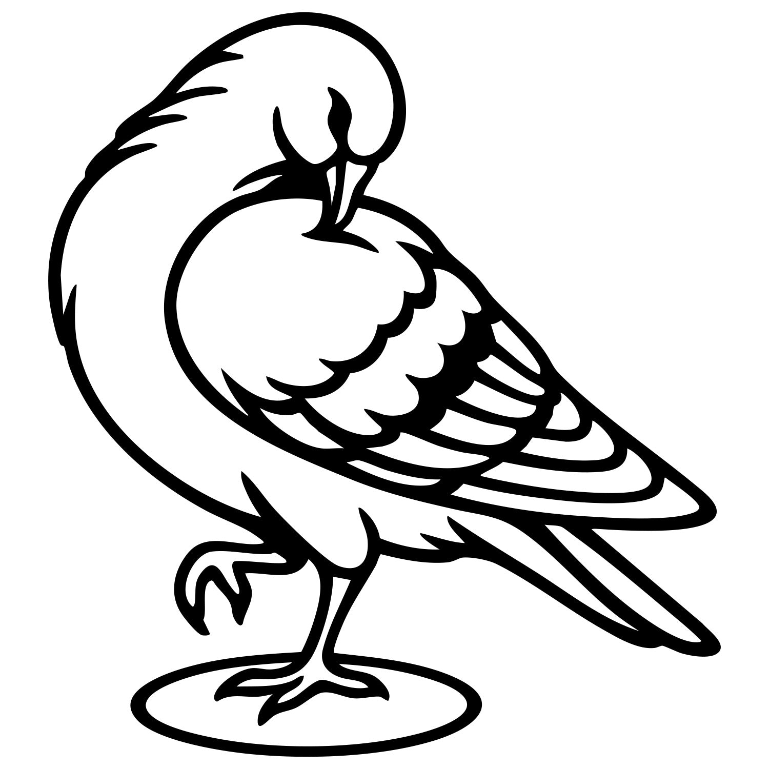 Pigeon DXF File – CNC Cutting Design | ABPIGEON24