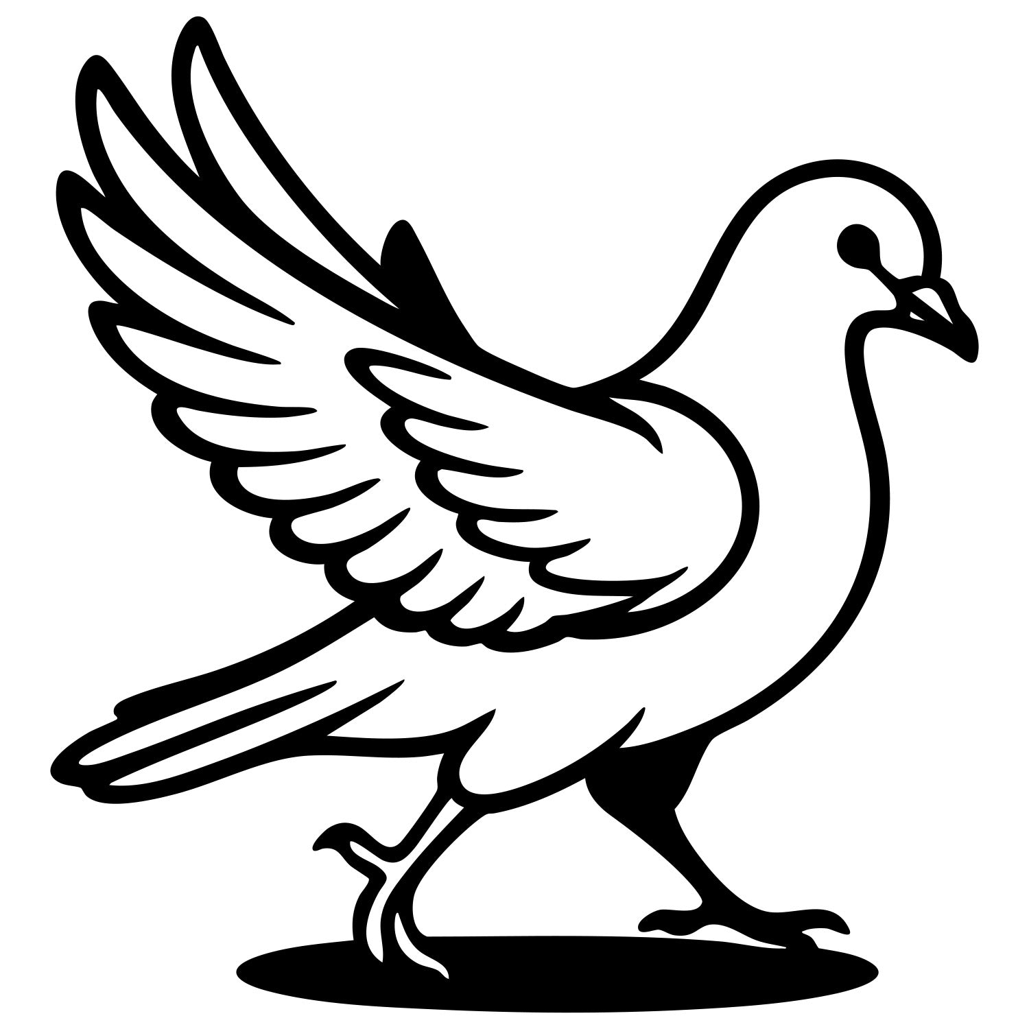 Pigeon DXF File – CNC Cutting Design | ABPIGEON25