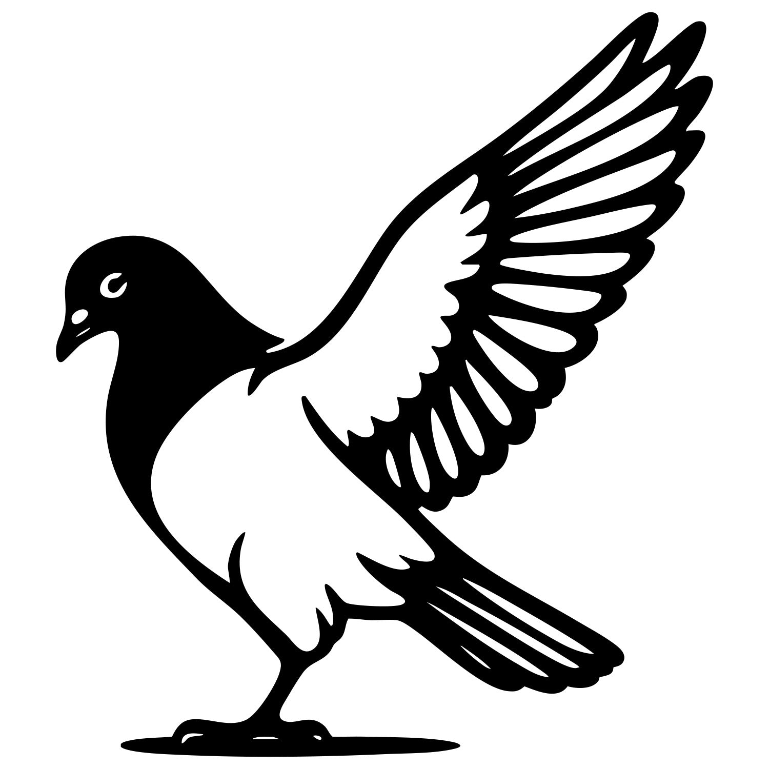 Pigeon DXF File – CNC Cutting Design | ABPIGEON29