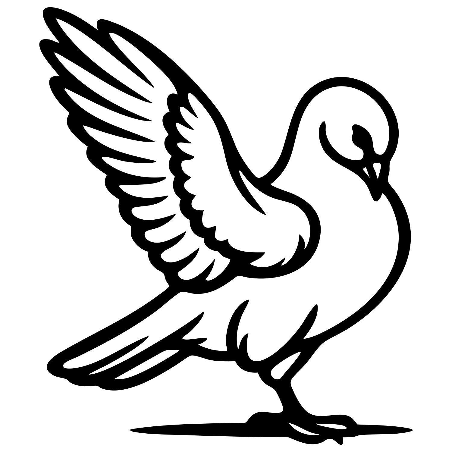 Pigeon DXF File – CNC Cutting Design | ABPIGEON34