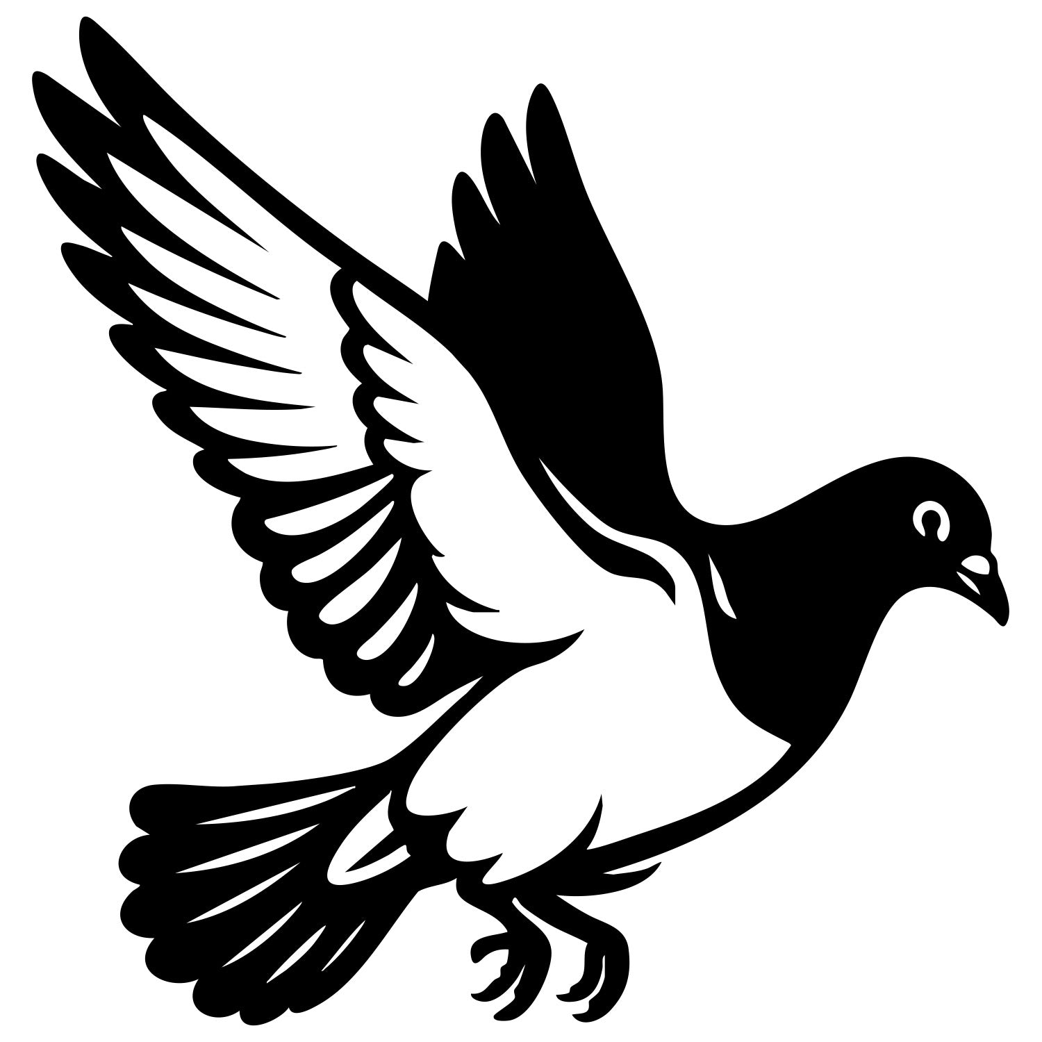 Pigeon DXF File – CNC Cutting Design | ABPIGEON45