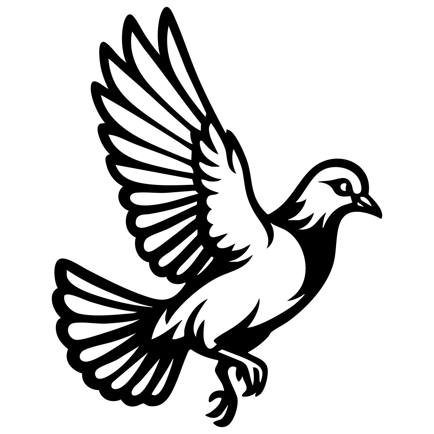 Pigeon DXF File – CNC Cutting Design | ABPIGEON99