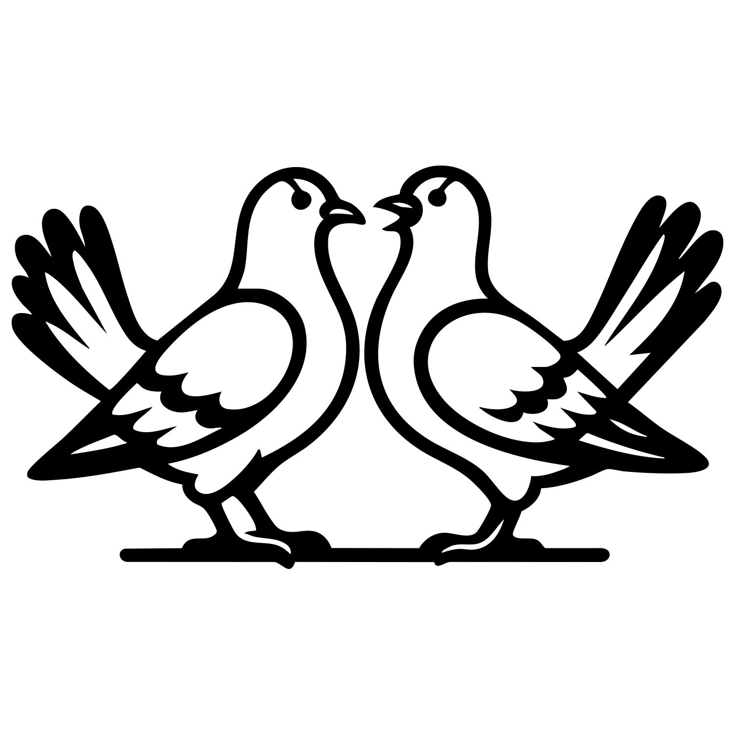 Pigeon Family DXF File – CNC Cutting Design | ABPIGEON106
