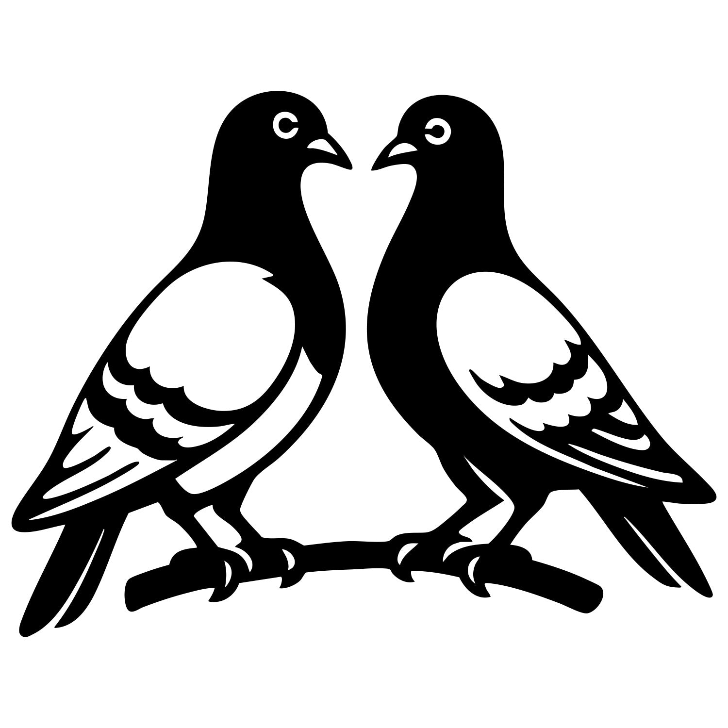 Pigeon Family DXF File – CNC Cutting Design | ABPIGEON107