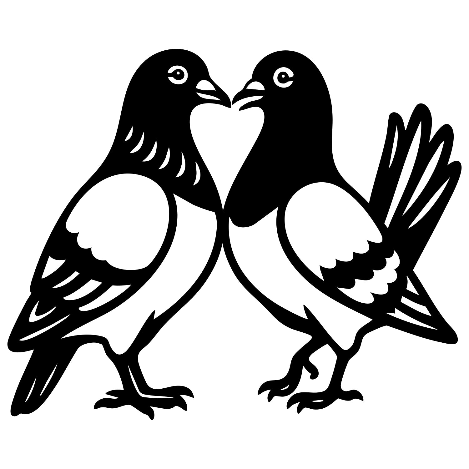 Pigeon Family DXF File – CNC Cutting Design | ABPIGEON108