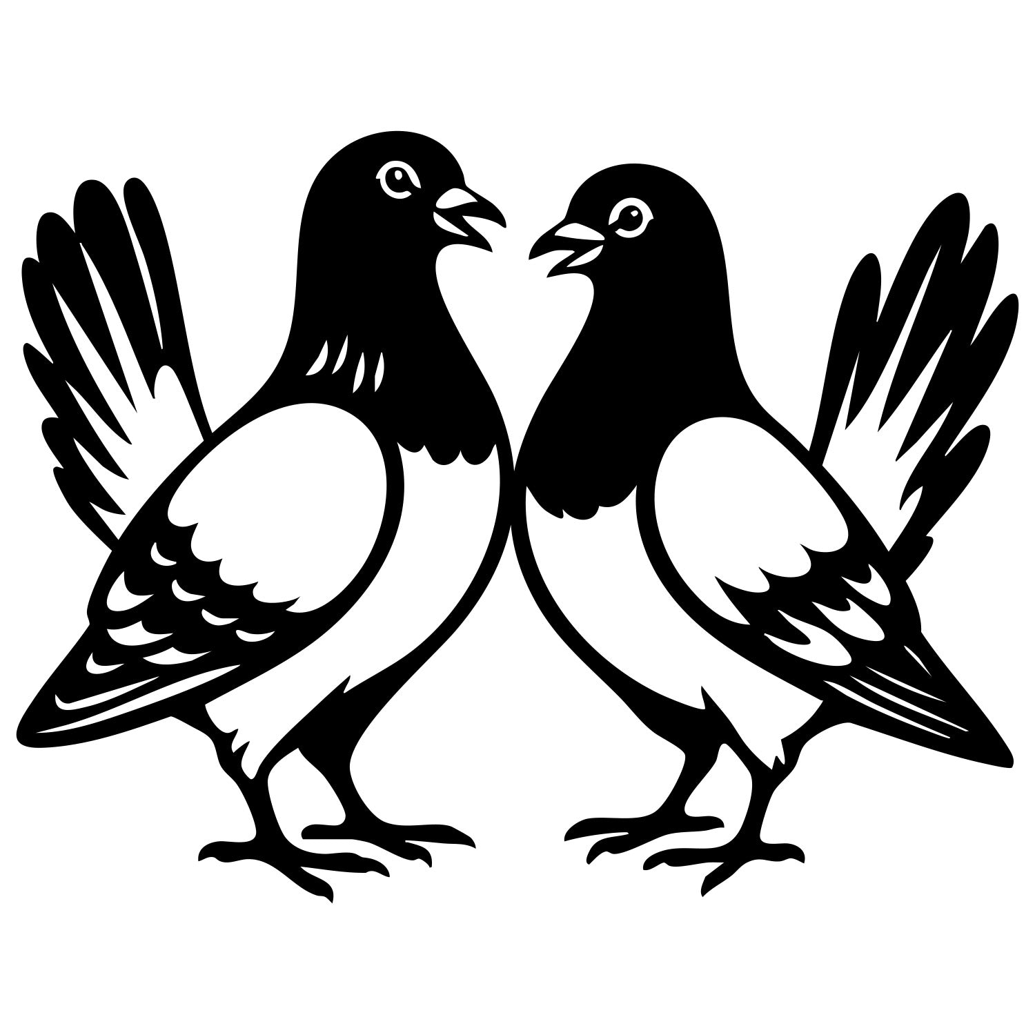 Pigeon Family DXF File – CNC Cutting Design | ABPIGEON109