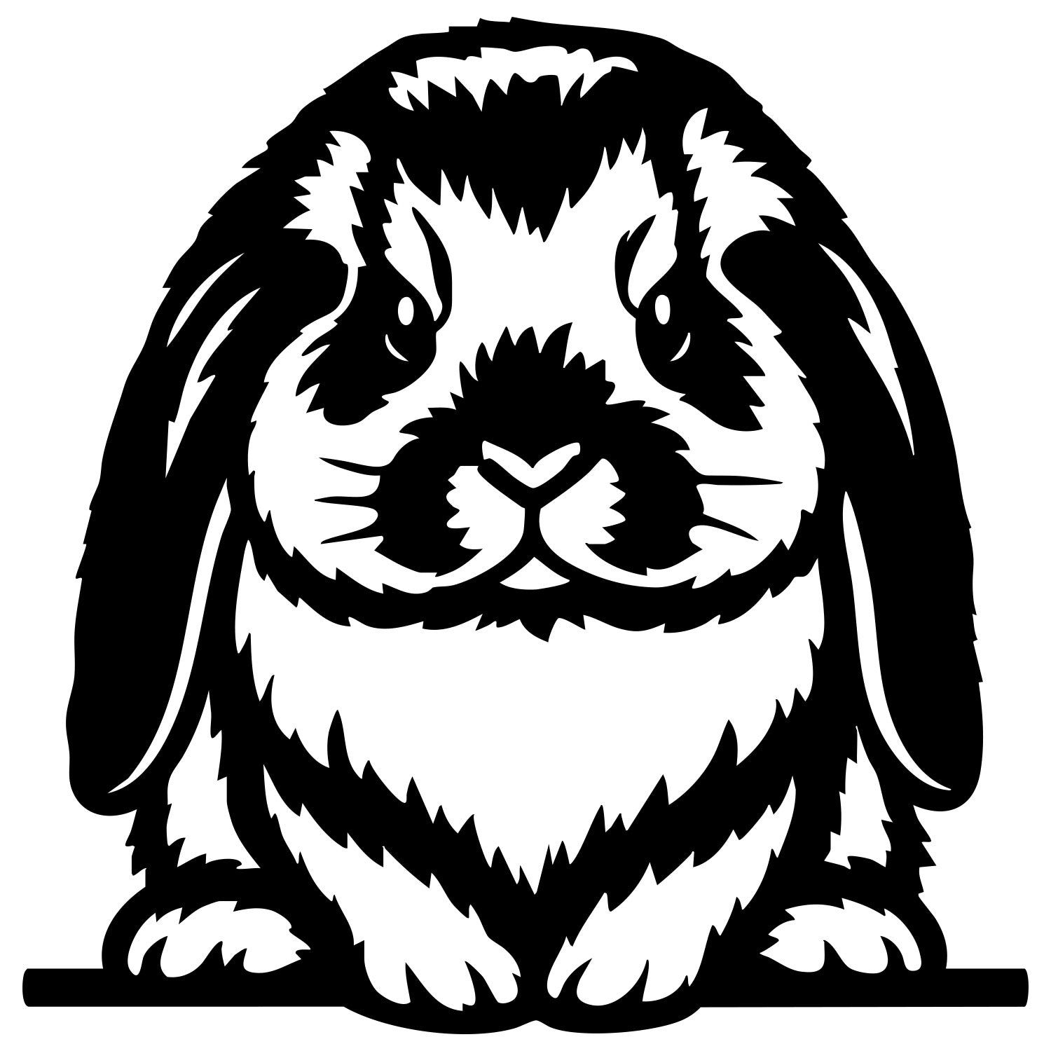 Rabbit Silhouette DXF File – CNC Cutting Design | AFRABBIT1