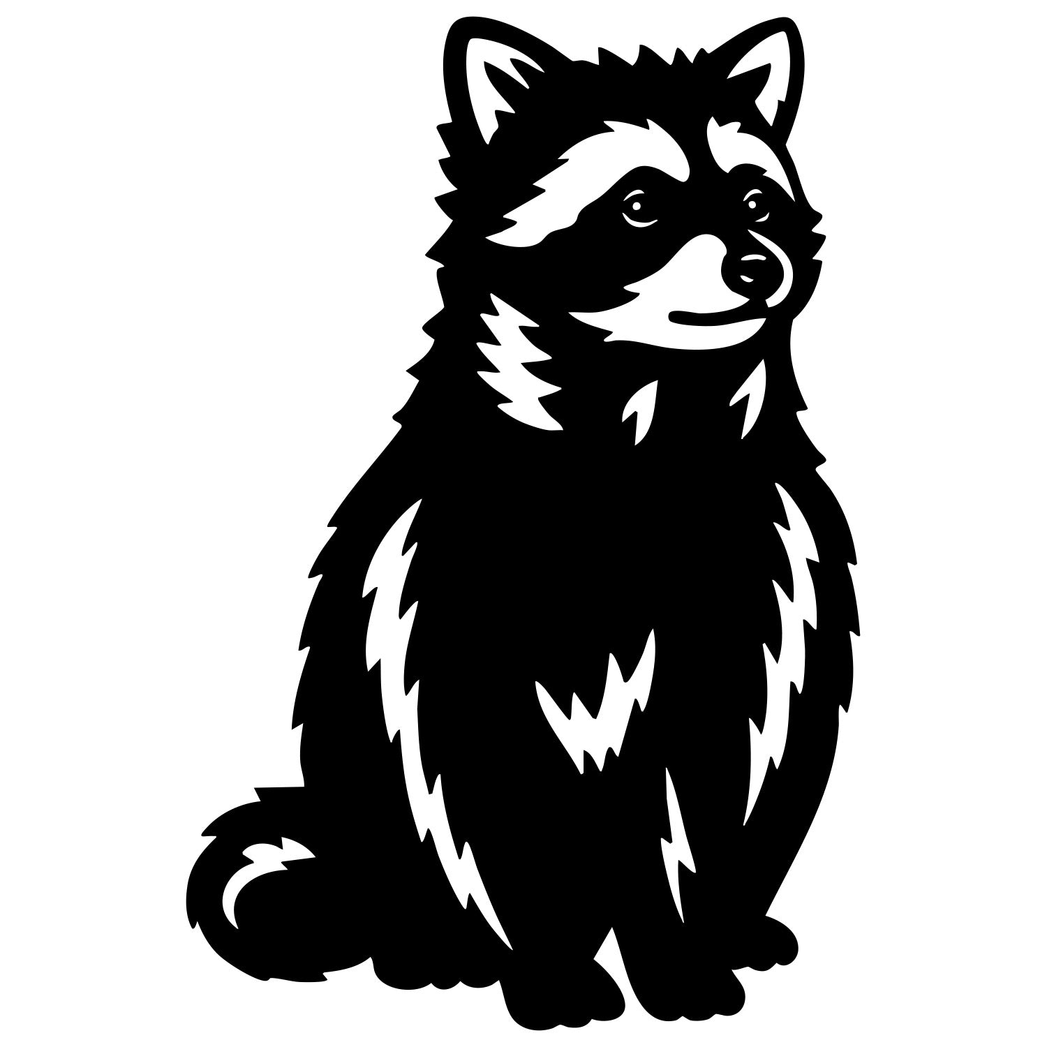 Raccoon Silhouette DXF File – CNC Cutting Design | AWRACCOON1