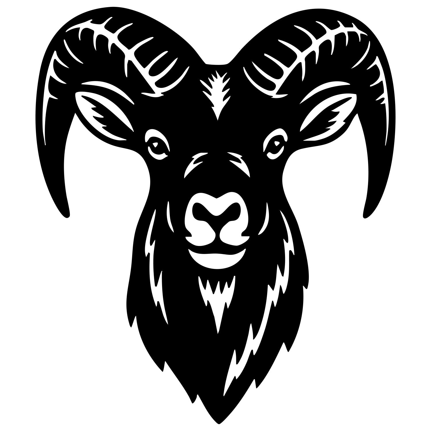 Ram Head DXF File – CNC Cutting Design | AFRAM1