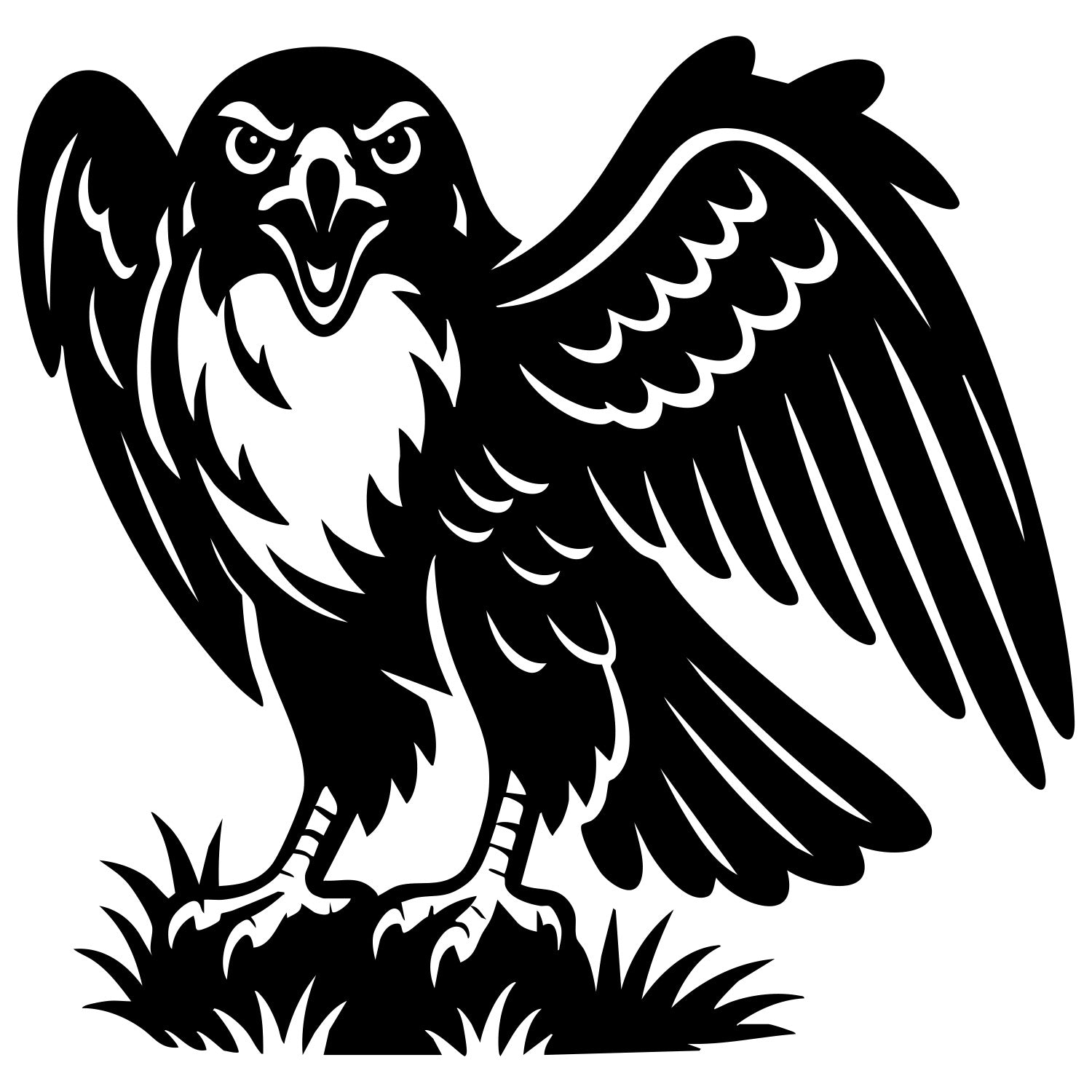 Red-tailed Hawk DXF File – CNC Cutting Design | ABHAWK10