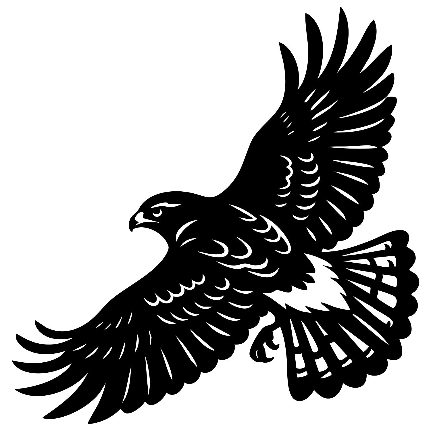 Red-tailed Hawk DXF File – CNC Cutting Design | ABHAWK101
