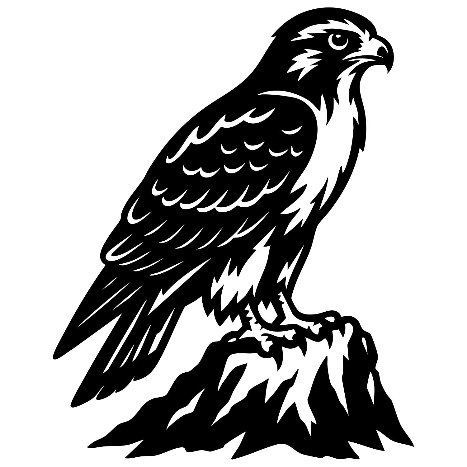 Red-tailed Hawk DXF File – CNC Cutting Design | ABHAWK102