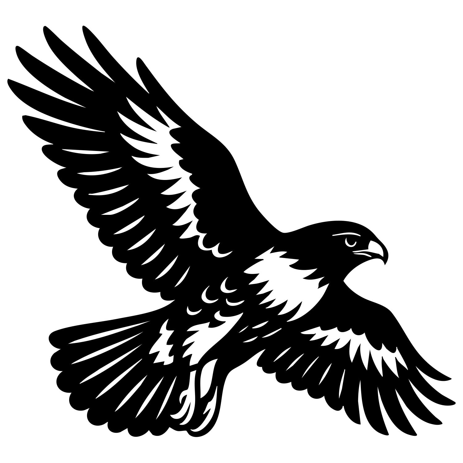 Red-tailed Hawk DXF File – CNC Cutting Design | ABHAWK106