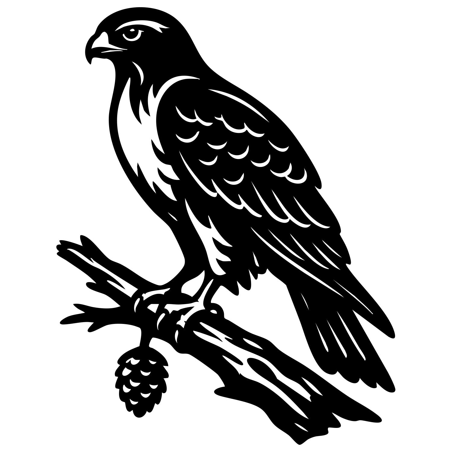 Red-tailed Hawk DXF File – CNC Cutting Design | ABHAWK108