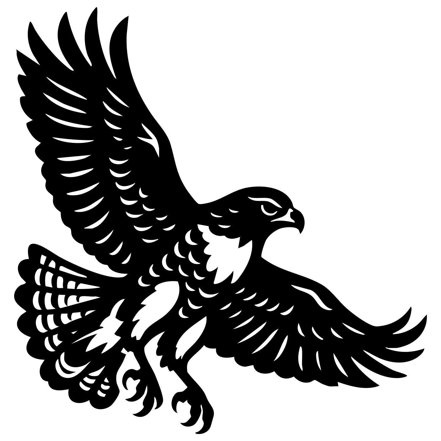 Red-tailed Hawk DXF File – CNC Cutting Design | ABHAWK116