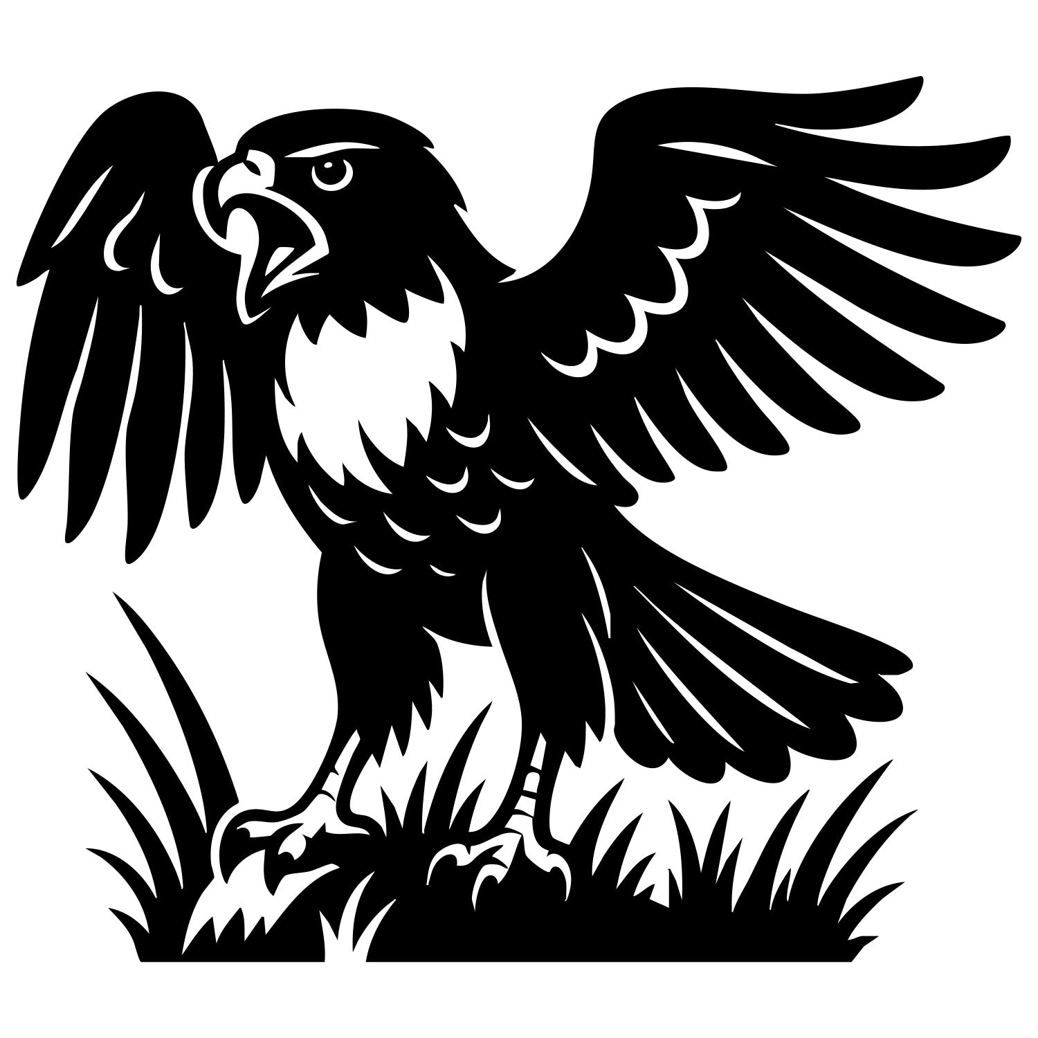 Red-tailed Hawk DXF File – CNC Cutting Design | ABHAWK12