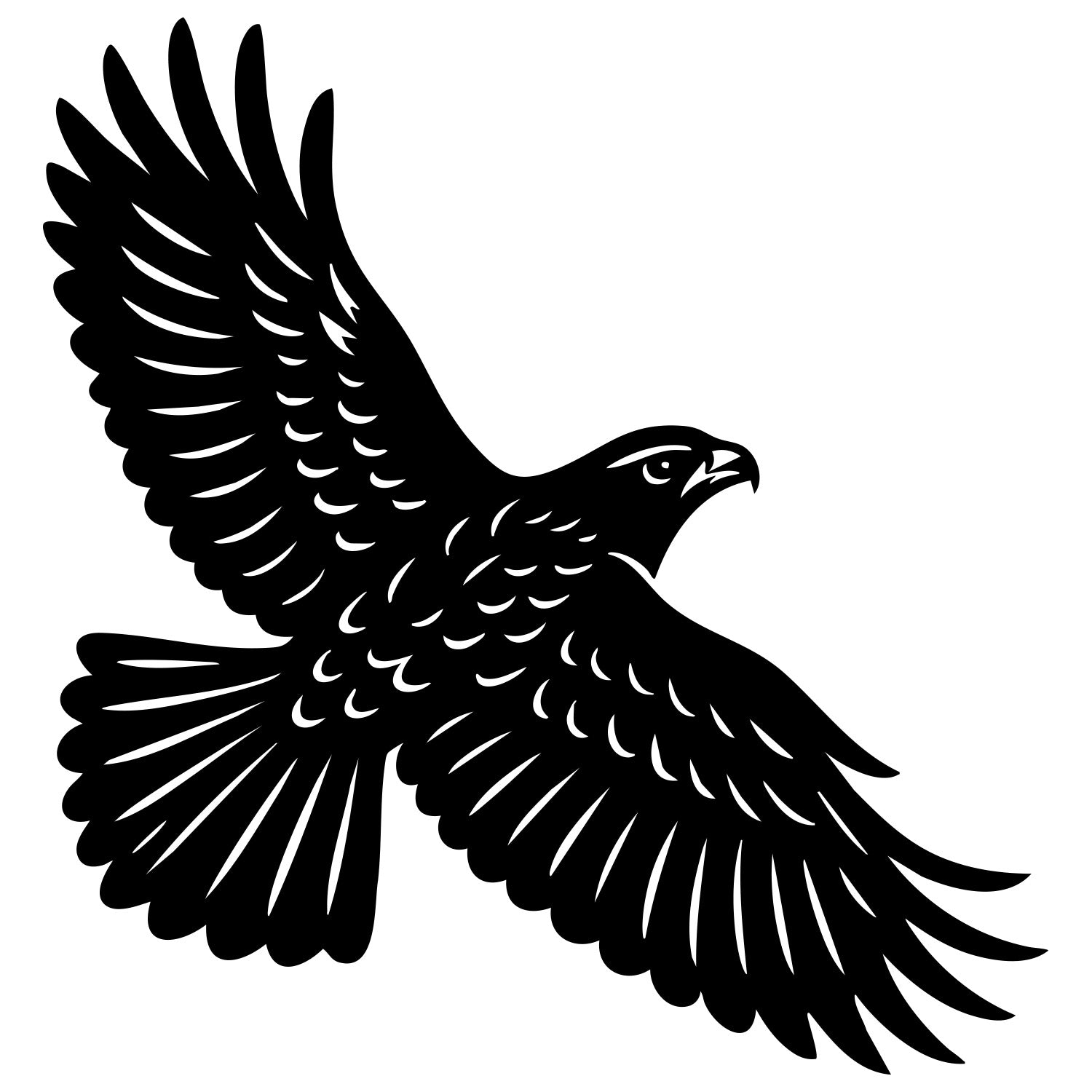 Red-tailed Hawk DXF File – CNC Cutting Design | ABHAWK13