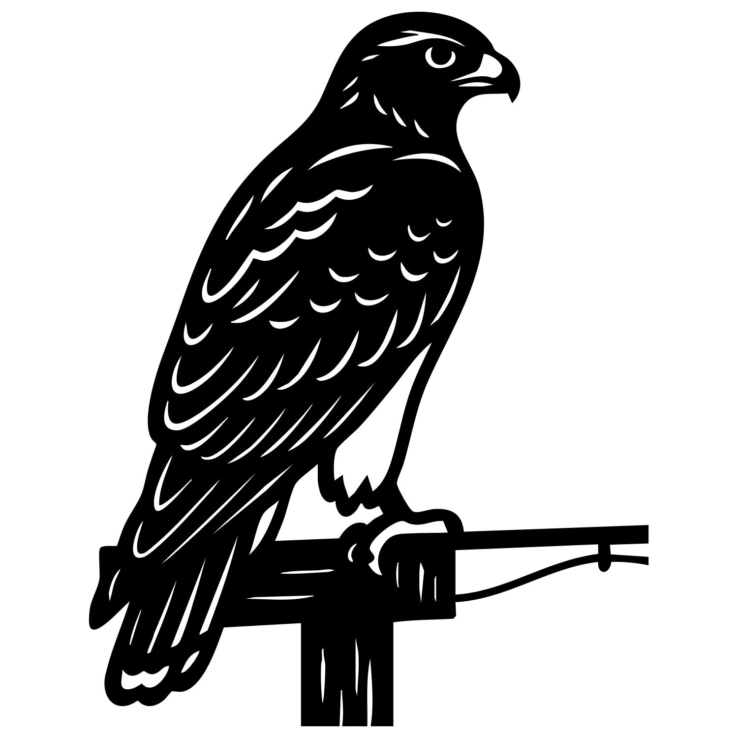 Red-tailed Hawk DXF File – CNC Cutting Design | ABHAWK16