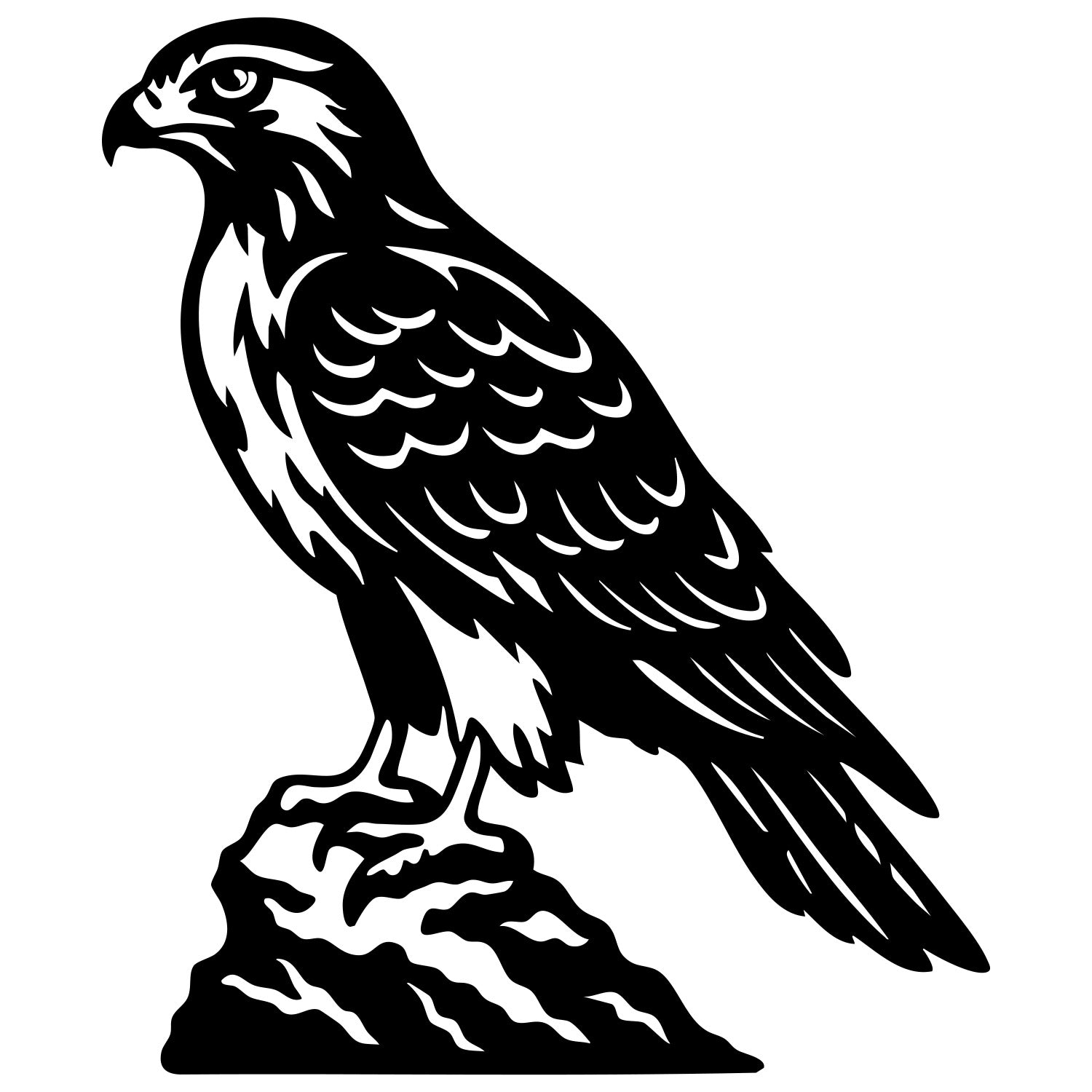 Red-tailed Hawk DXF File – CNC Cutting Design | ABHAWK2