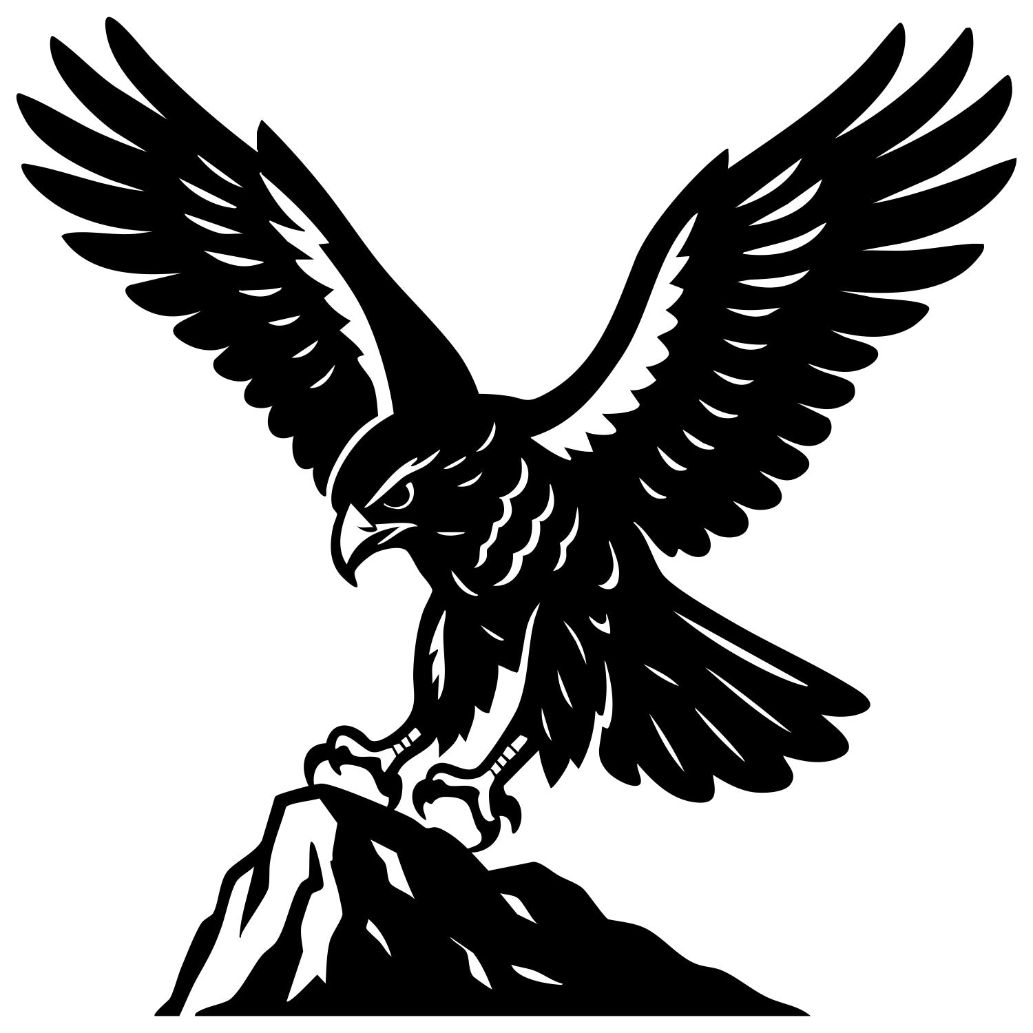 Red-tailed Hawk DXF File – CNC Cutting Design | ABHAWK27