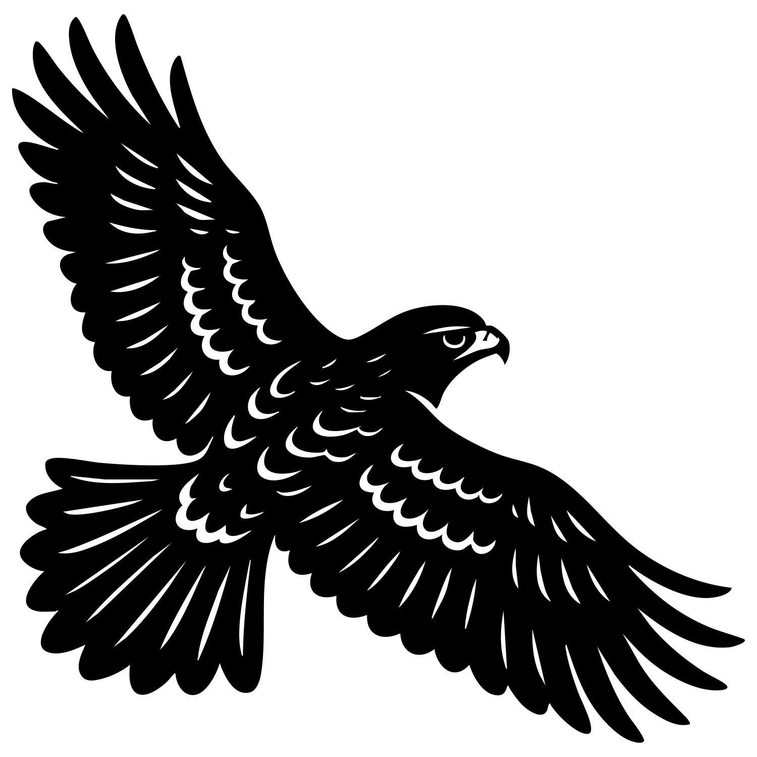 Red-tailed Hawk DXF File – CNC Cutting Design | ABHAWK3