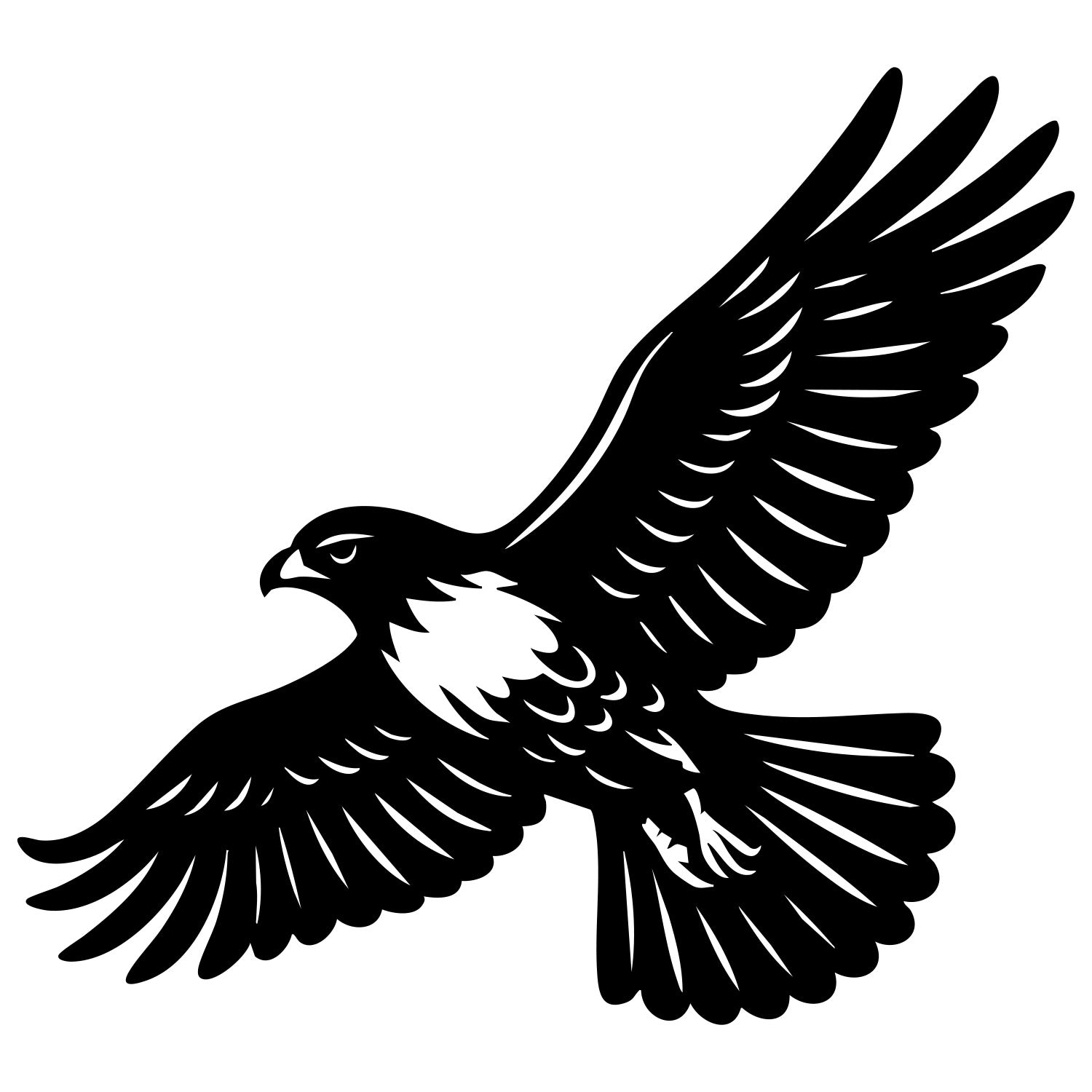 Red-tailed Hawk DXF File – CNC Cutting Design | ABHAWK31