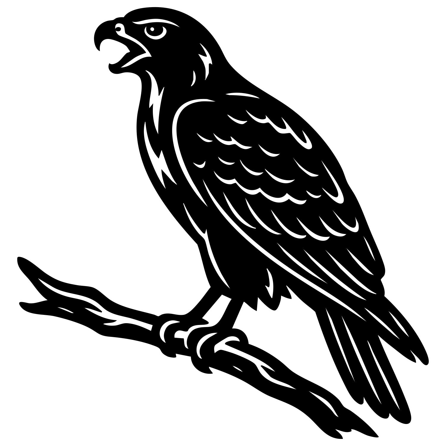 Red-tailed Hawk DXF File – CNC Cutting Design | ABHAWK4