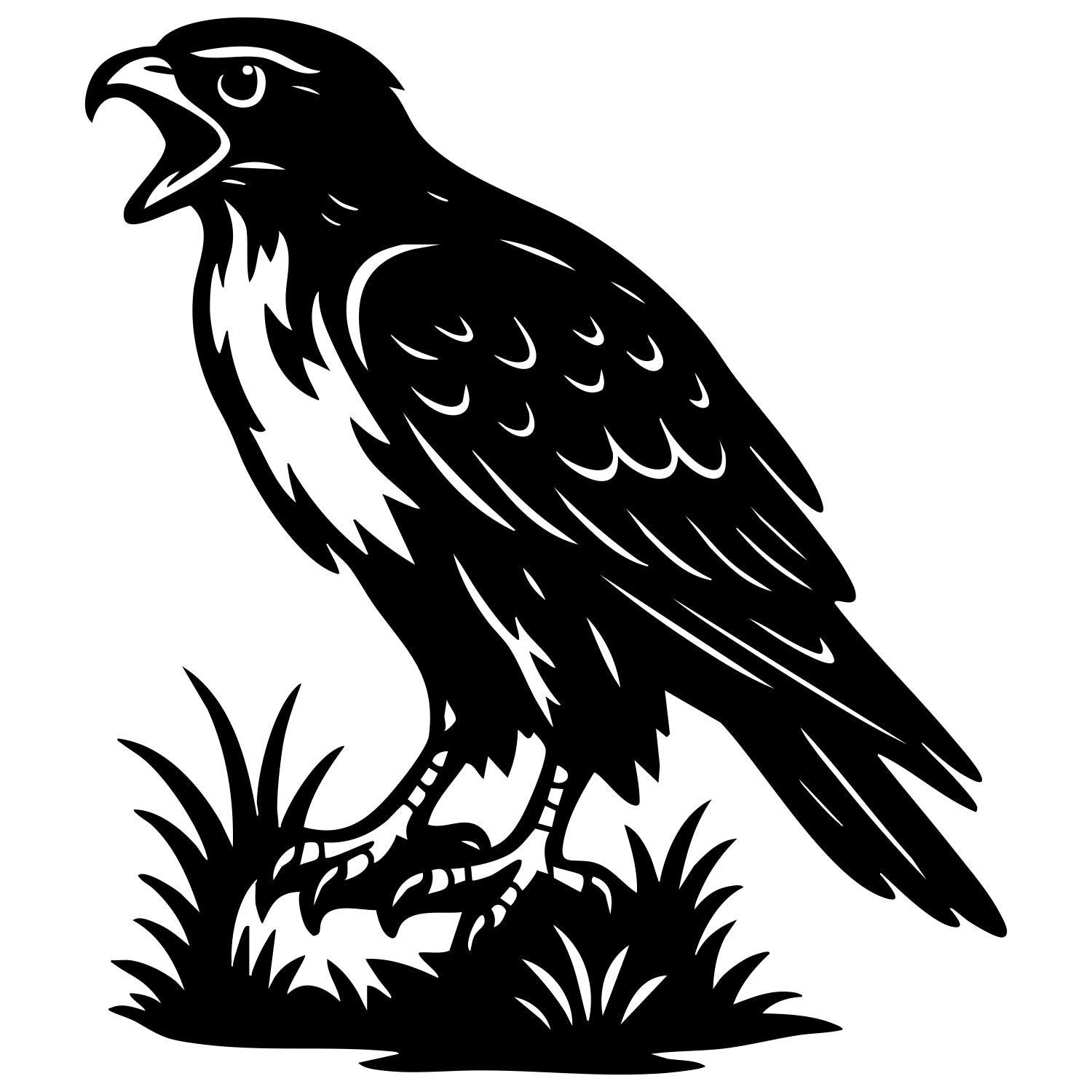 Red-tailed Hawk DXF File – CNC Cutting Design | ABHAWK40