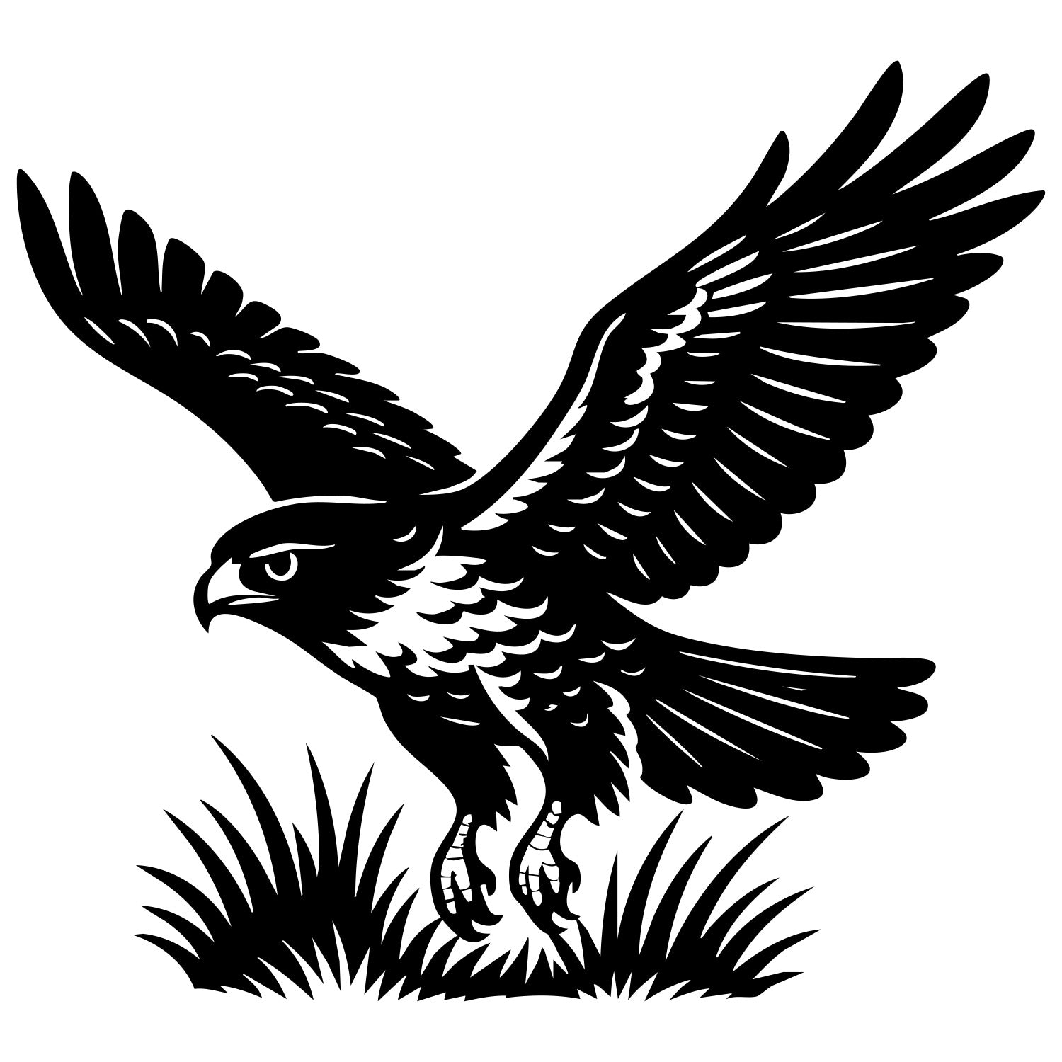 Red-tailed Hawk DXF File – CNC Cutting Design | ABHAWK47