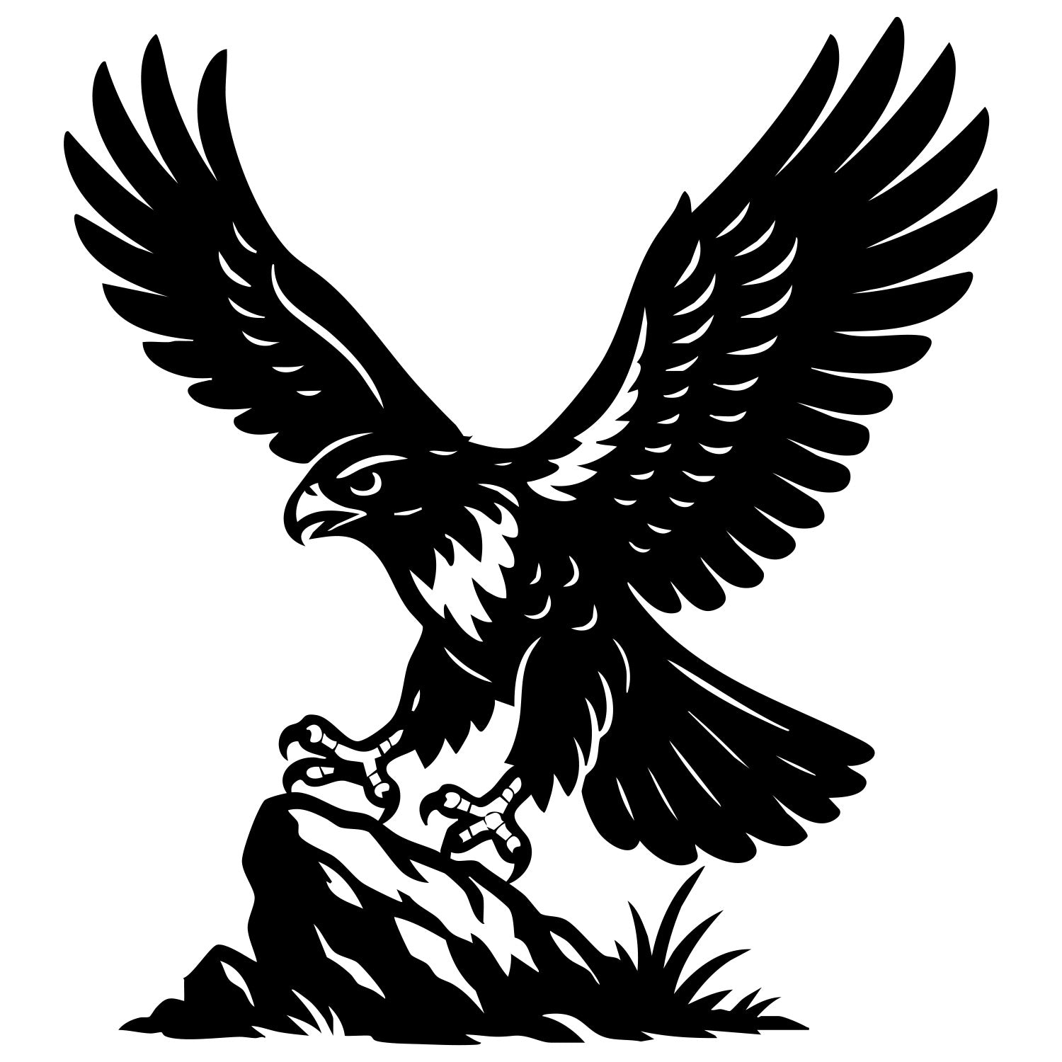 Red-tailed Hawk DXF File – CNC Cutting Design | ABHAWK56