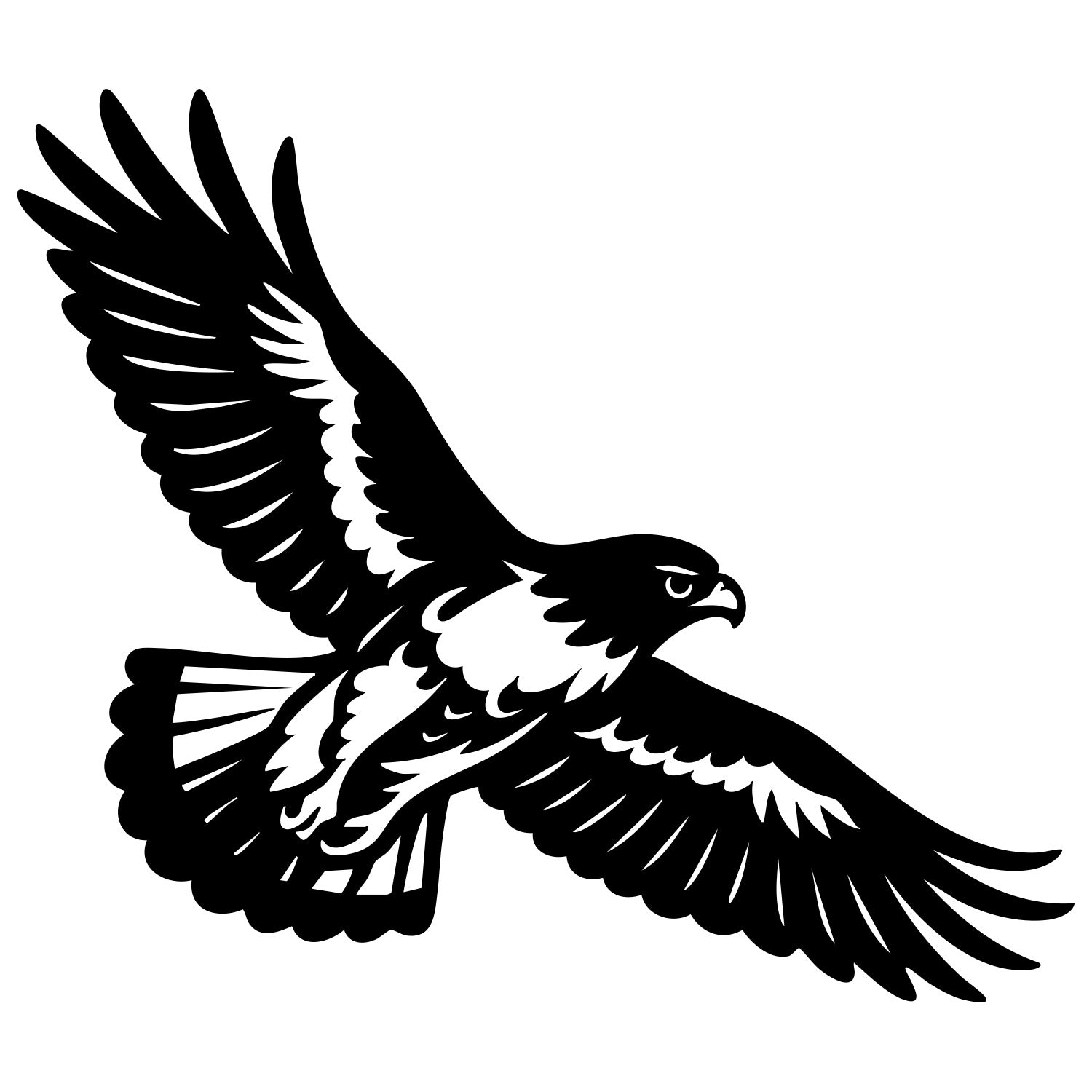 Red-tailed Hawk DXF File – CNC Cutting Design | ABHAWK59