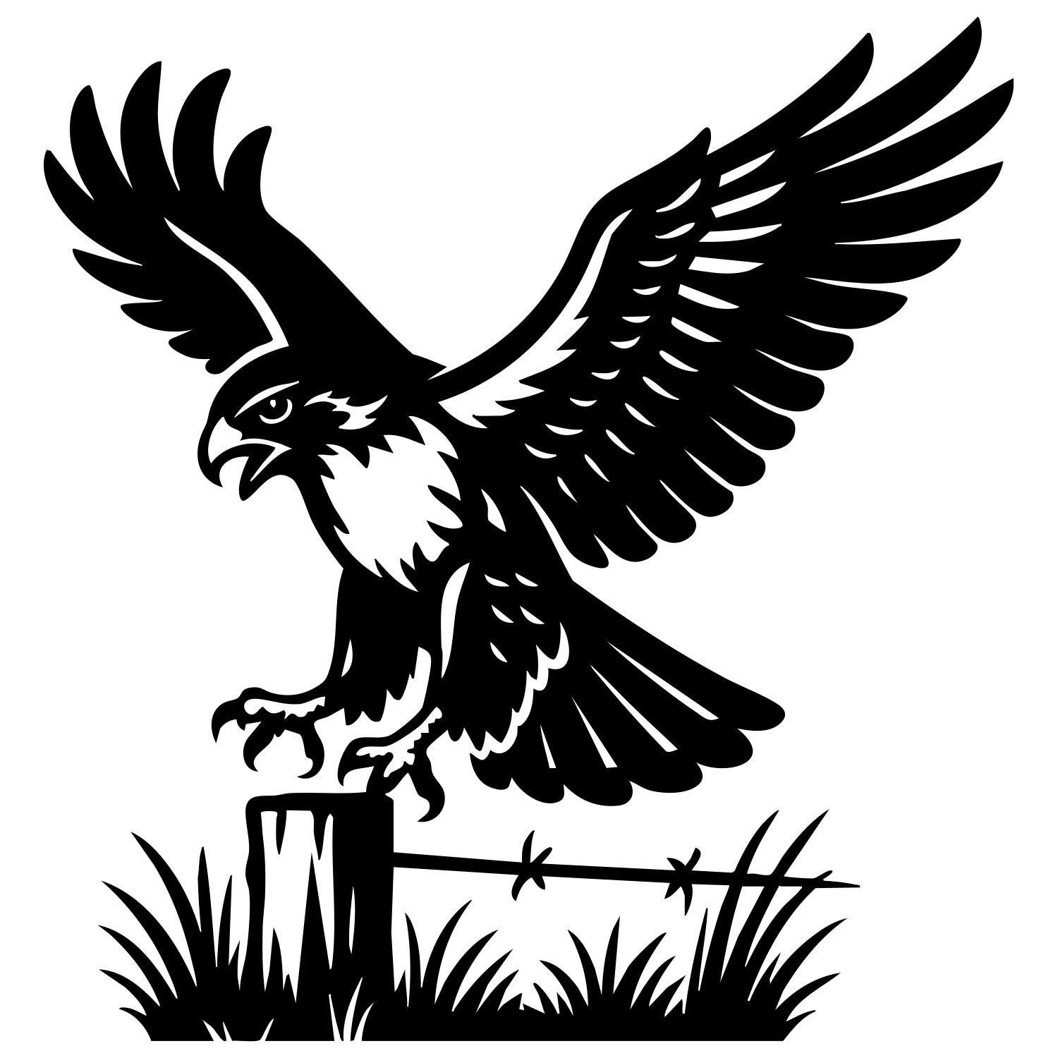 Red-tailed Hawk DXF File – CNC Cutting Design | ABHAWK62