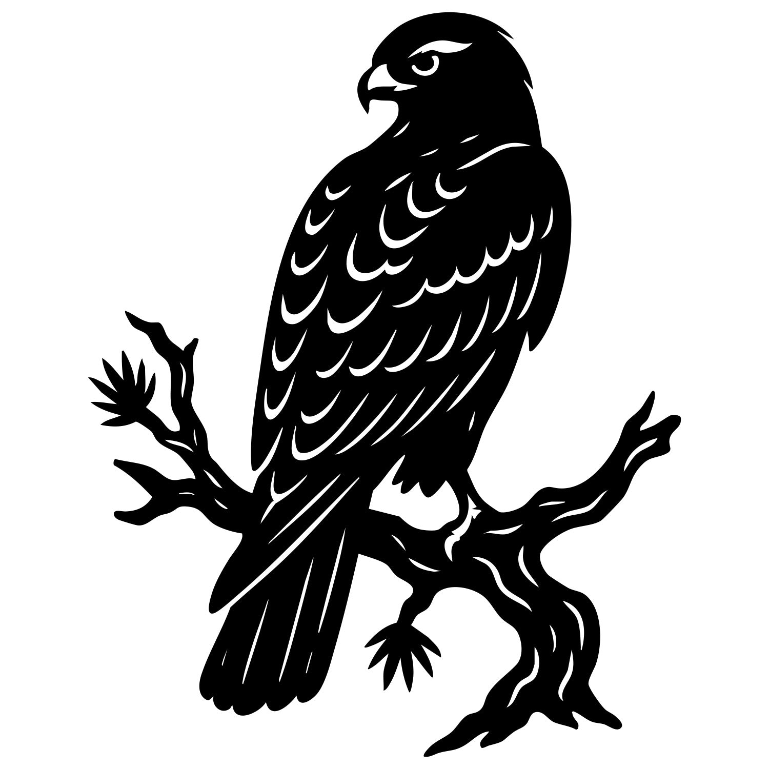 Red-tailed Hawk DXF File – CNC Cutting Design | ABHAWK64