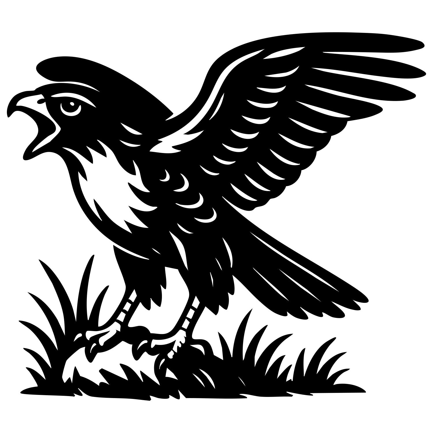 Red-tailed Hawk DXF File – CNC Cutting Design | ABHAWK66