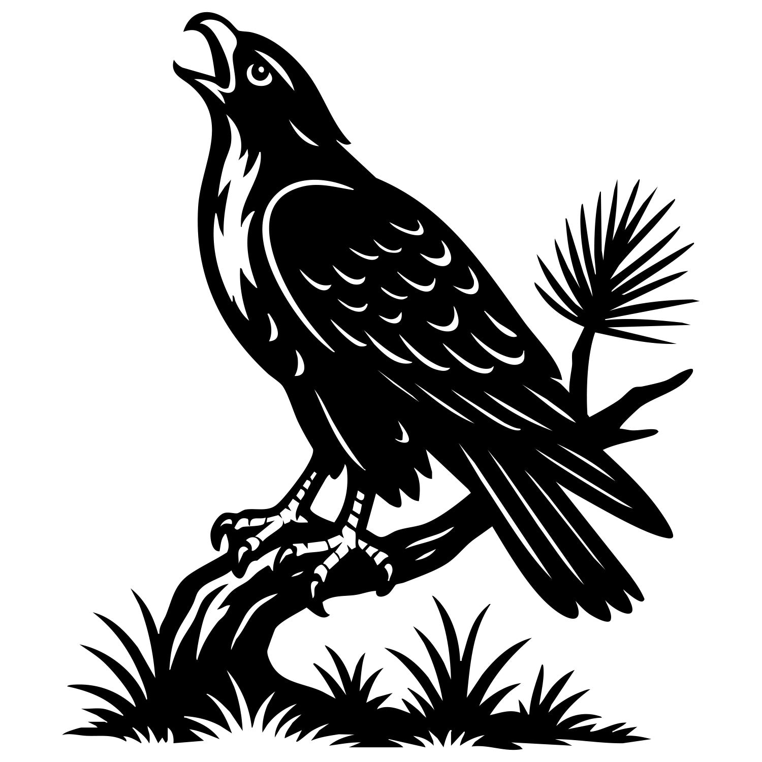 Red-tailed Hawk DXF File – CNC Cutting Design | ABHAWK84