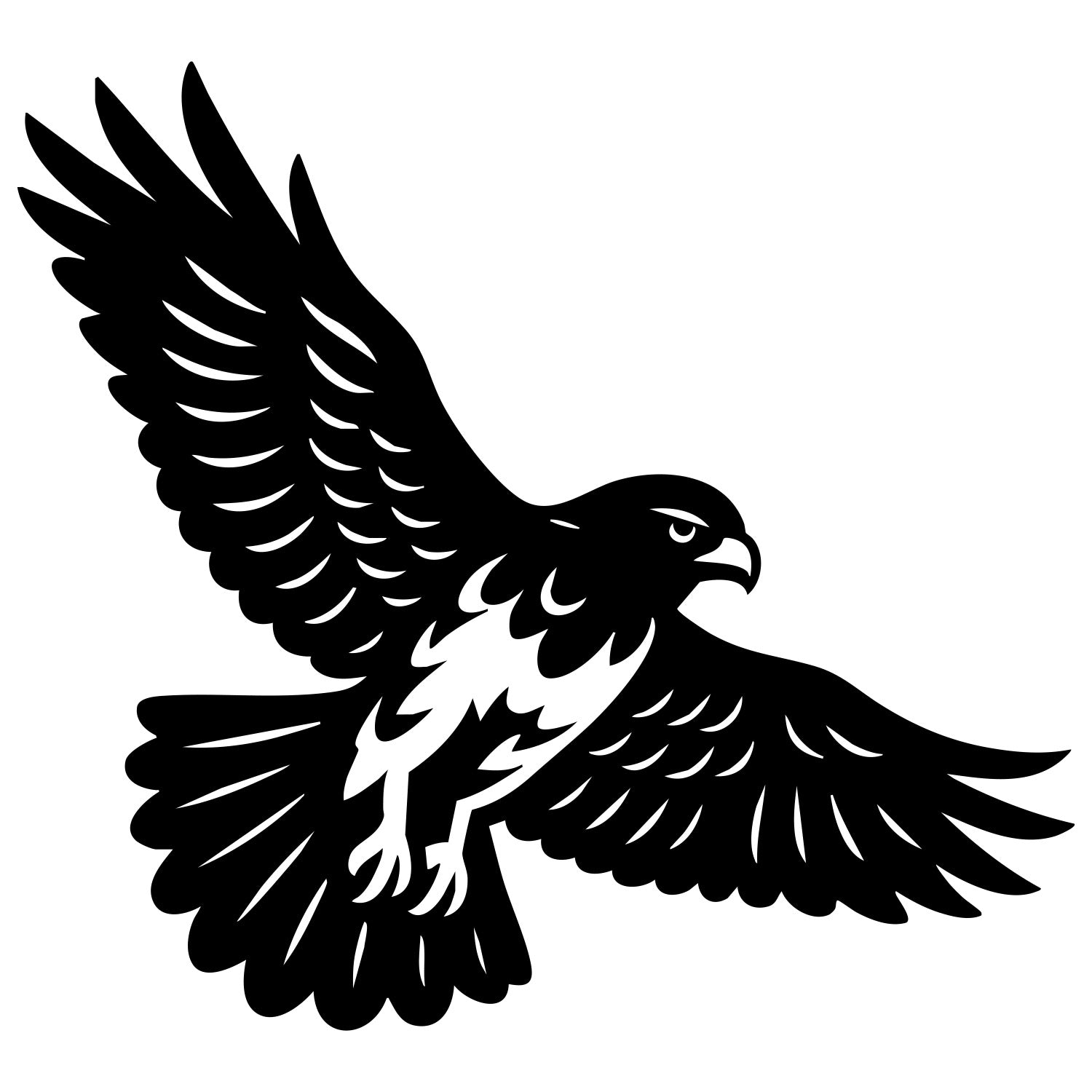 Red-tailed Hawk DXF File – CNC Cutting Design | ABHAWK88